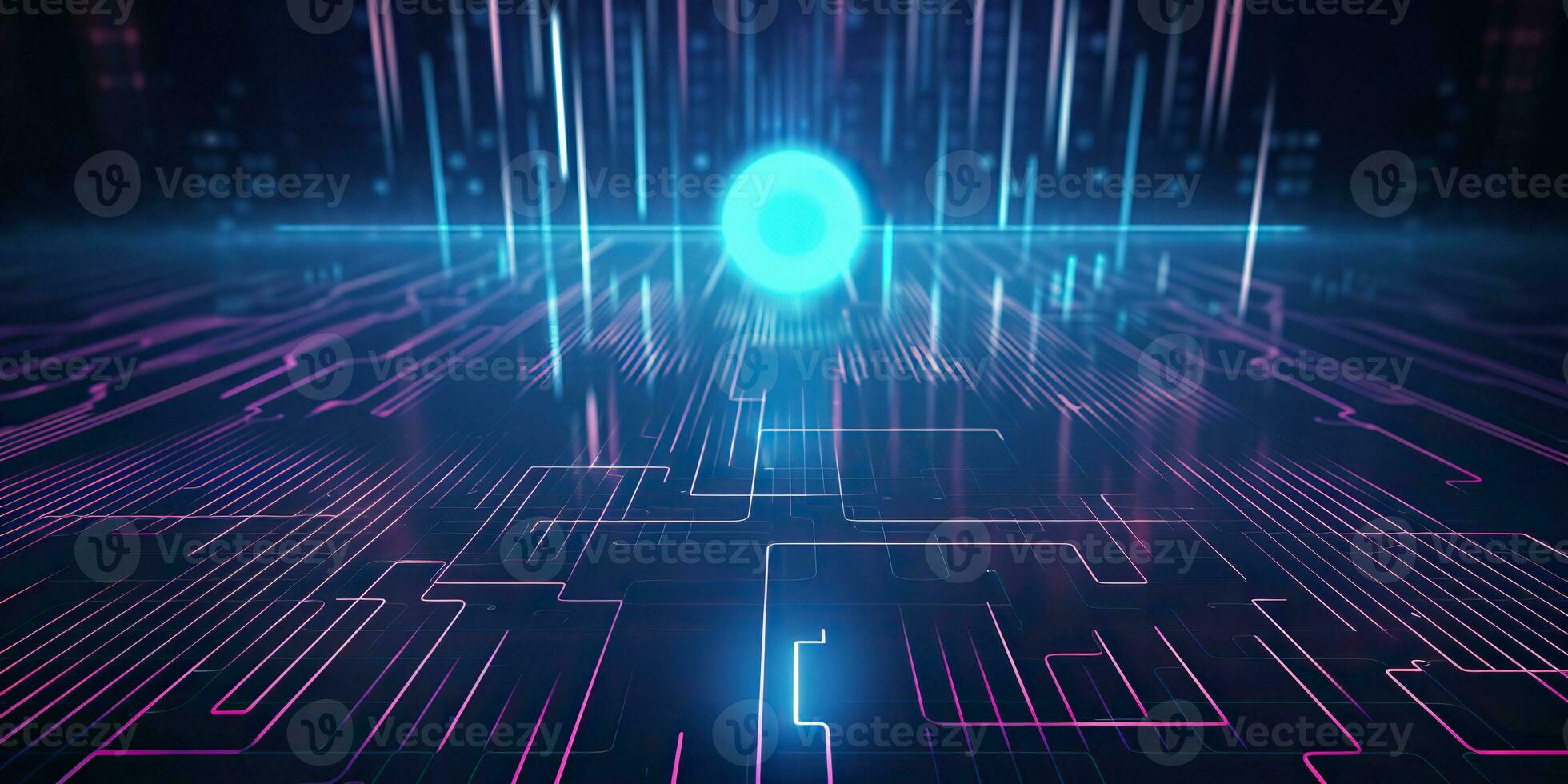 AI Generated. AI Generative. Bluew data network science pragramming future cyber background pattern texture. Graphic Art photo