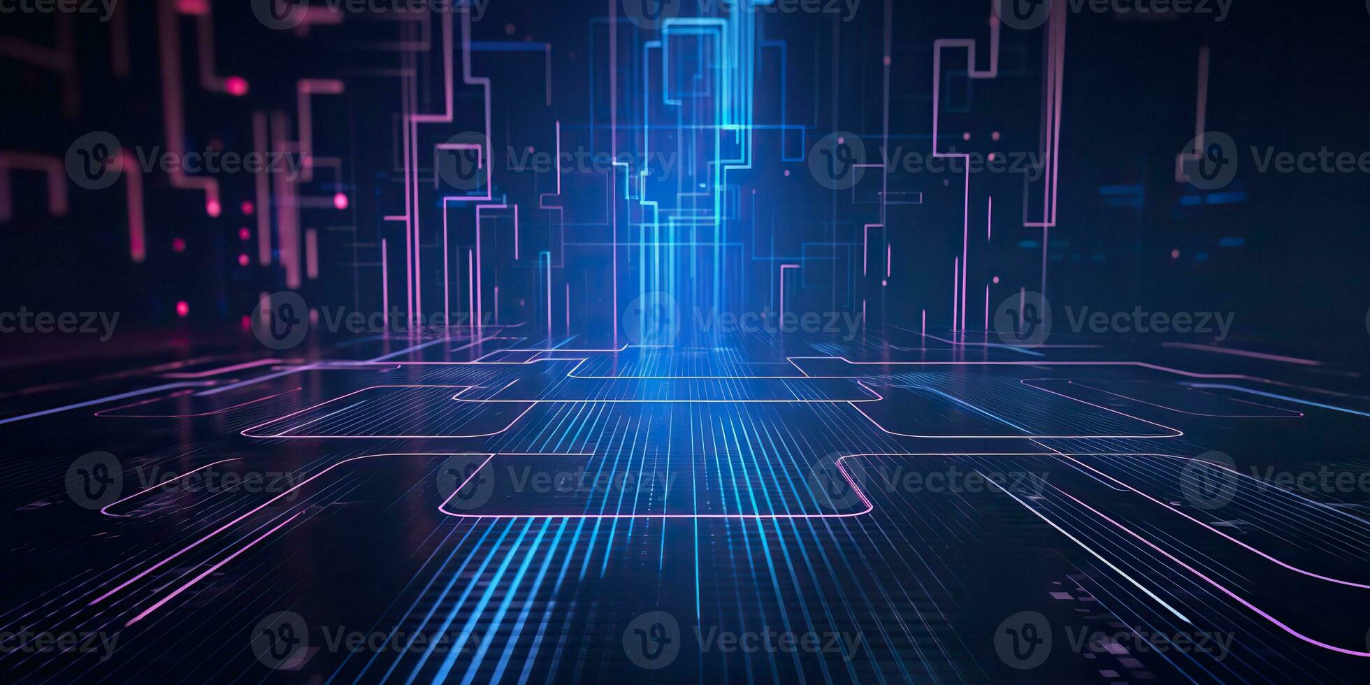 AI Generated. AI Generative. Bluew data network science pragramming future cyber background pattern texture. Graphic Art photo