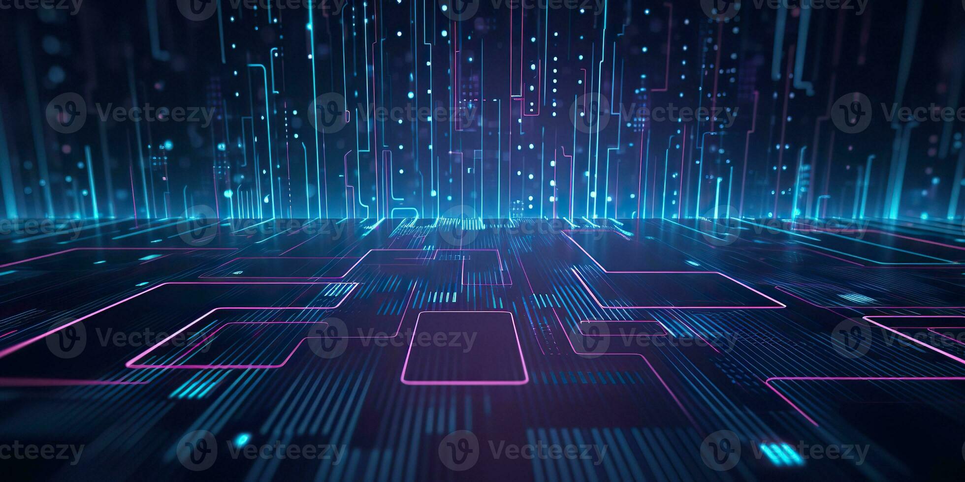 AI Generated. AI Generative. Bluew data network science pragramming future cyber background pattern texture. Graphic Art photo