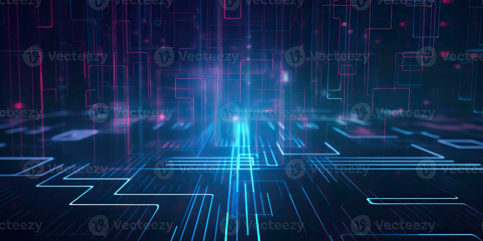 AI Generated. AI Generative. Bluew data network science pragramming future cyber background pattern texture. Graphic Art photo