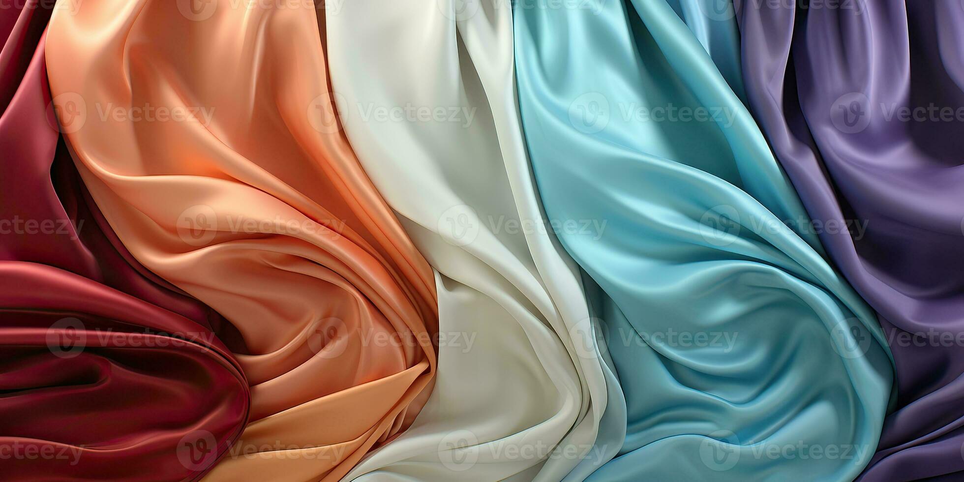 AI Generated. AI Generative. Abstract satin silk cotton fabric voal texture pattern background. Tender soft curve shapes decoration. Graphic Art photo