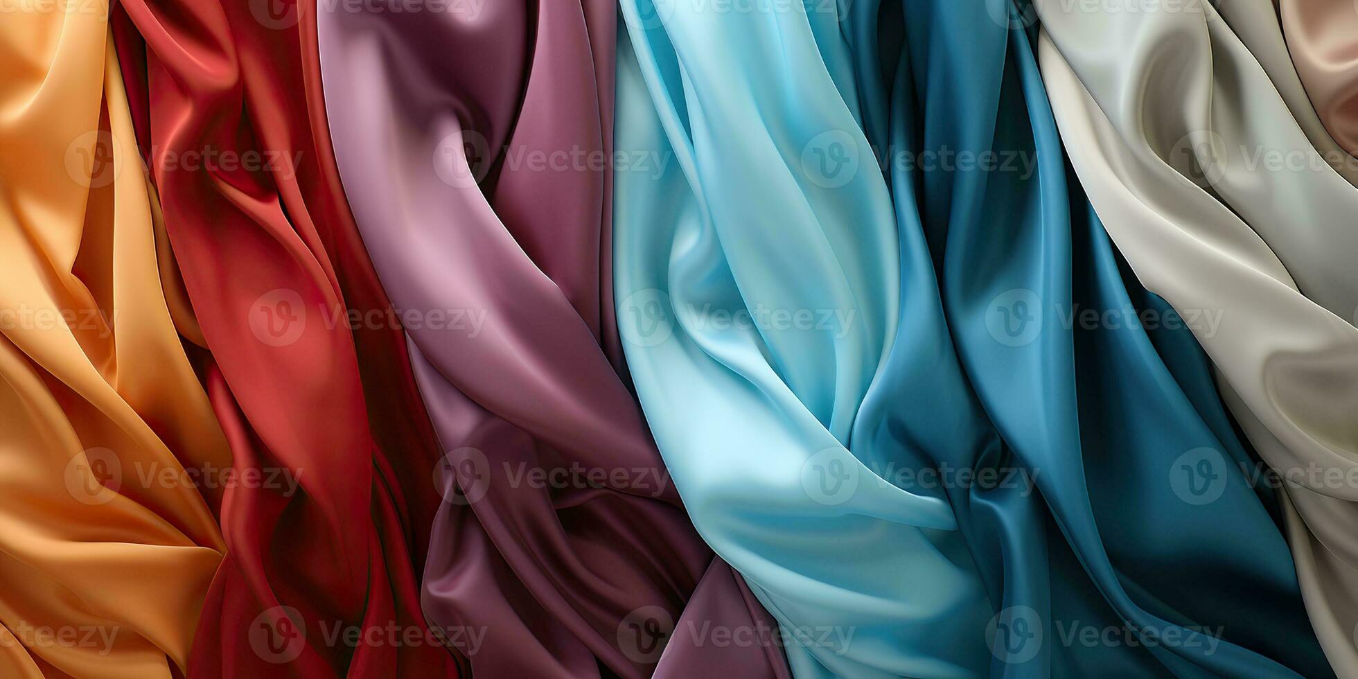 AI Generated. AI Generative. Abstract satin silk cotton fabric voal texture pattern background. Tender soft curve shapes decoration. Graphic Art photo