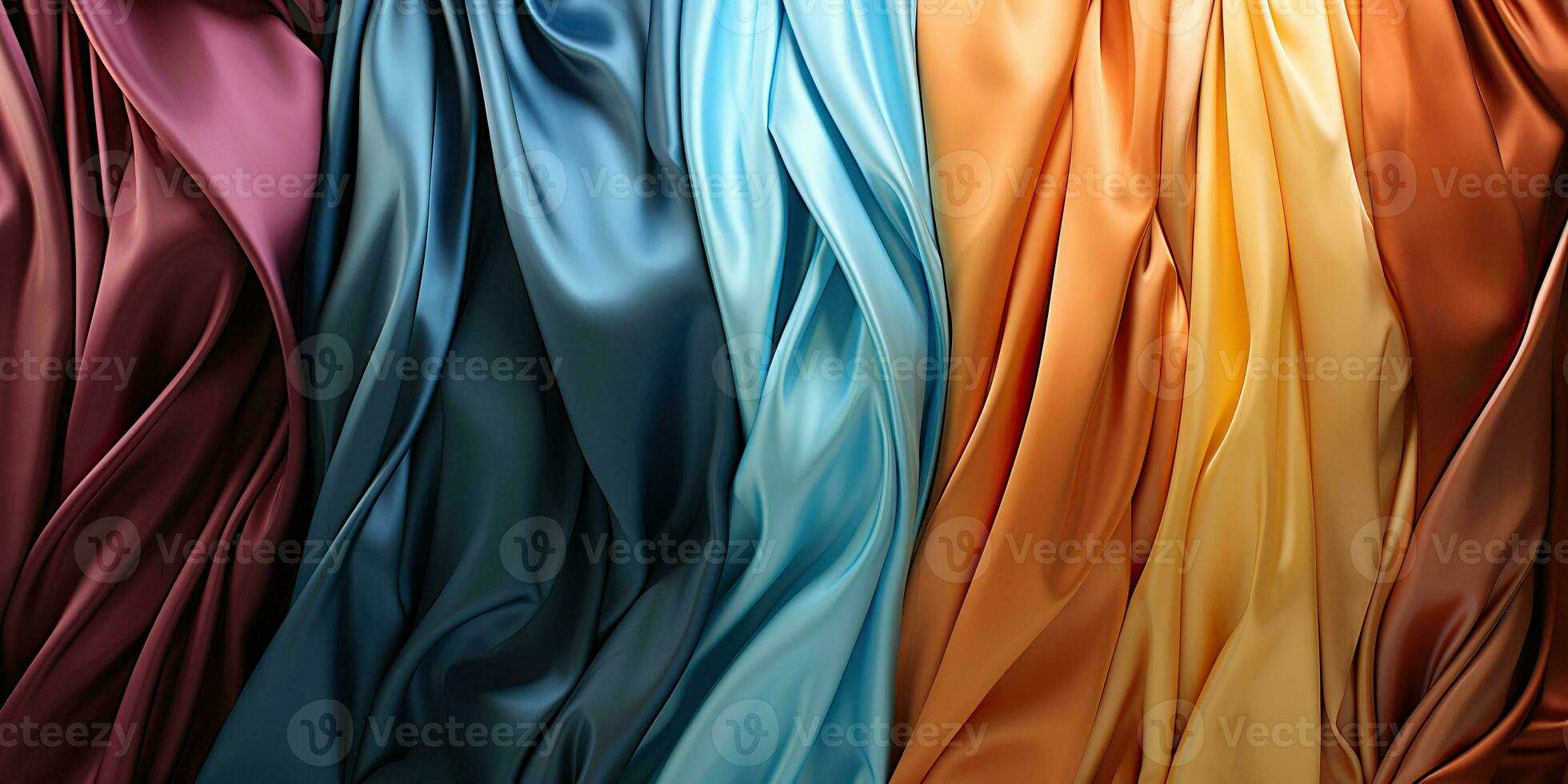 AI Generated. AI Generative. Abstract satin silk cotton fabric voal texture pattern background. Tender soft curve shapes decoration. Graphic Art photo