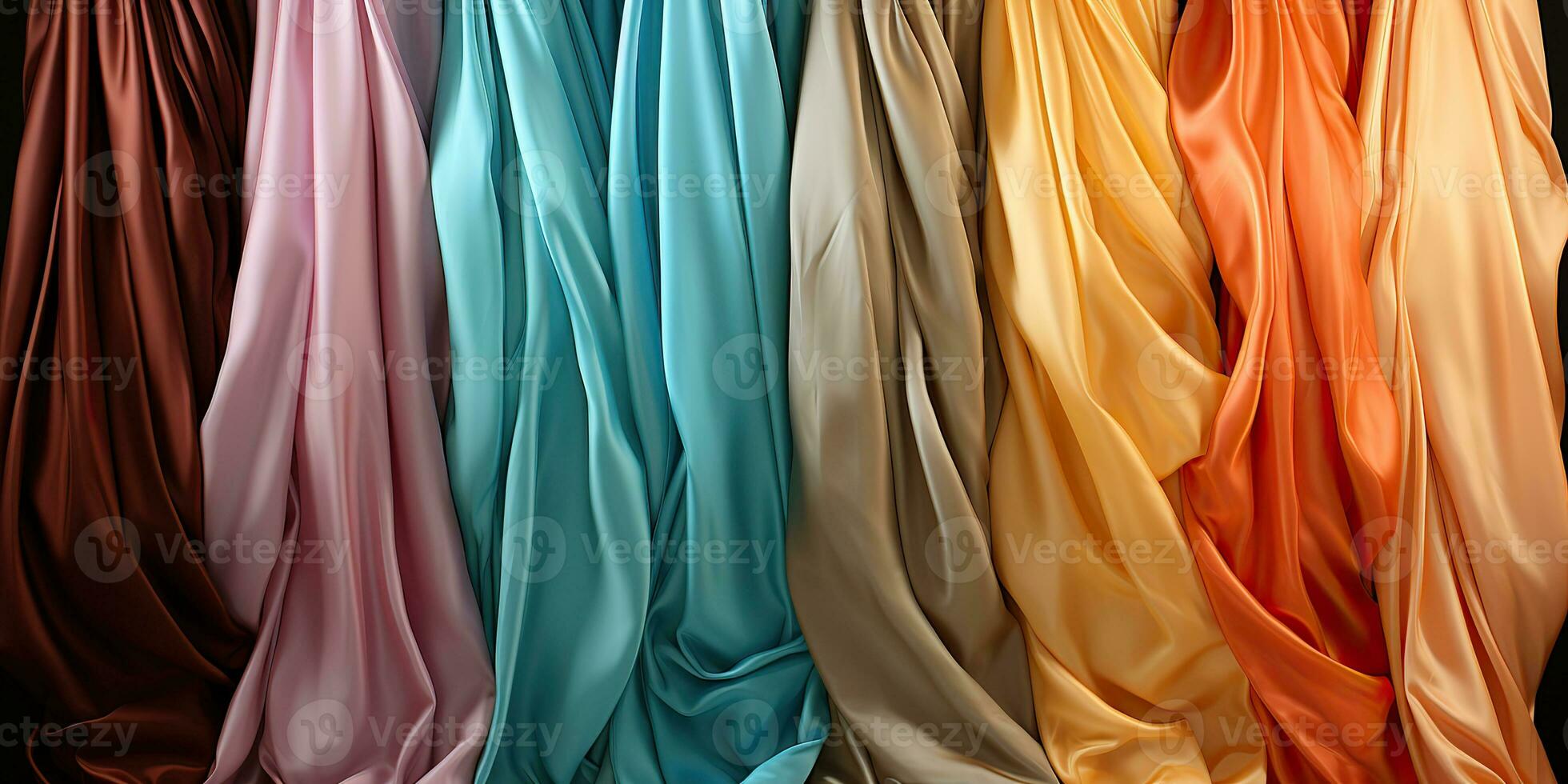 AI Generated. AI Generative. Abstract satin silk cotton fabric voal texture pattern background. Tender soft curve shapes decoration. Graphic Art photo