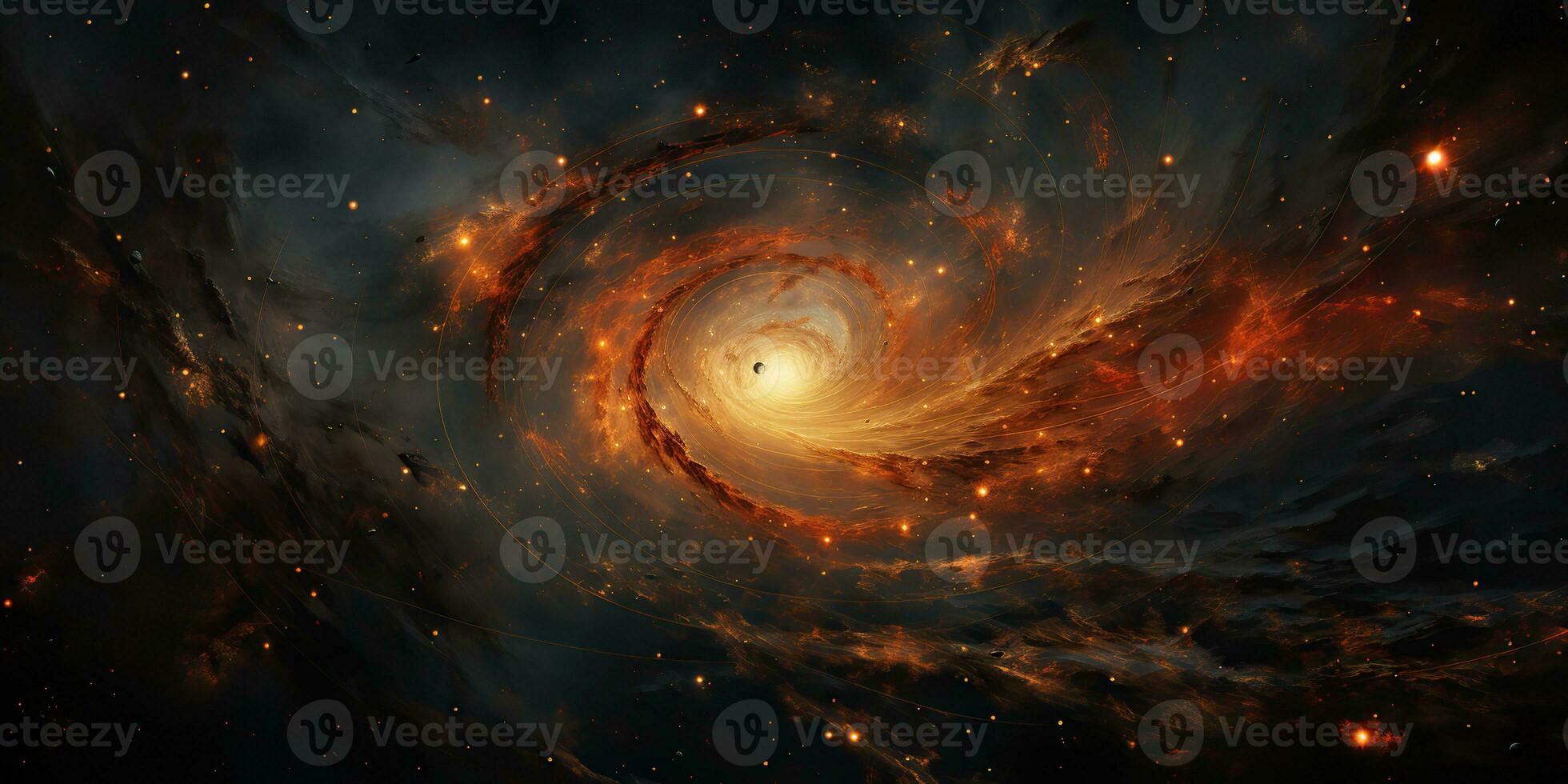 AI Generated. AI Generative. Modern minimal solar system galaxy space decoration abstract background poster. Graphic Art photo