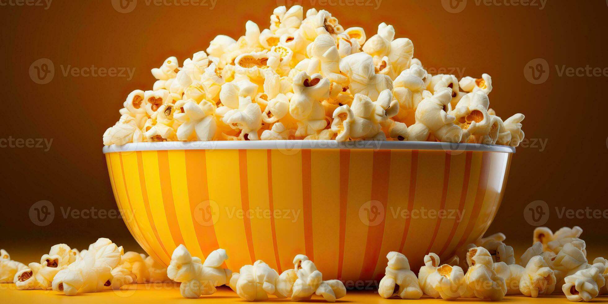 AI Generated. AI Generative. Pop corn movie cinema fast food snack take away bucket with flakes. Graphic Art photo