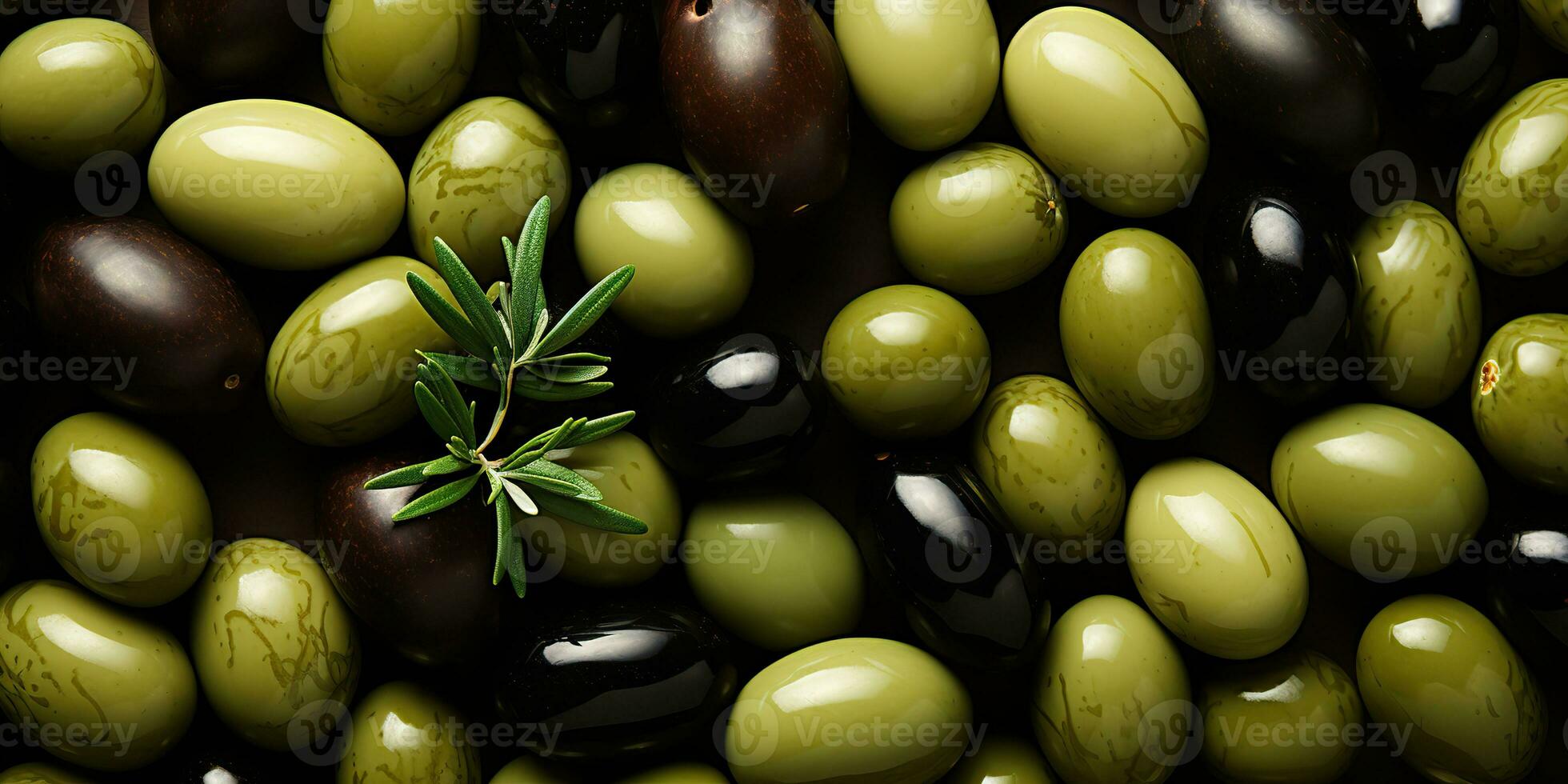 AI Generated. AI Generative. Black and green olives healthy organic vegetables mix decoration pattern background. Graphic Art photo