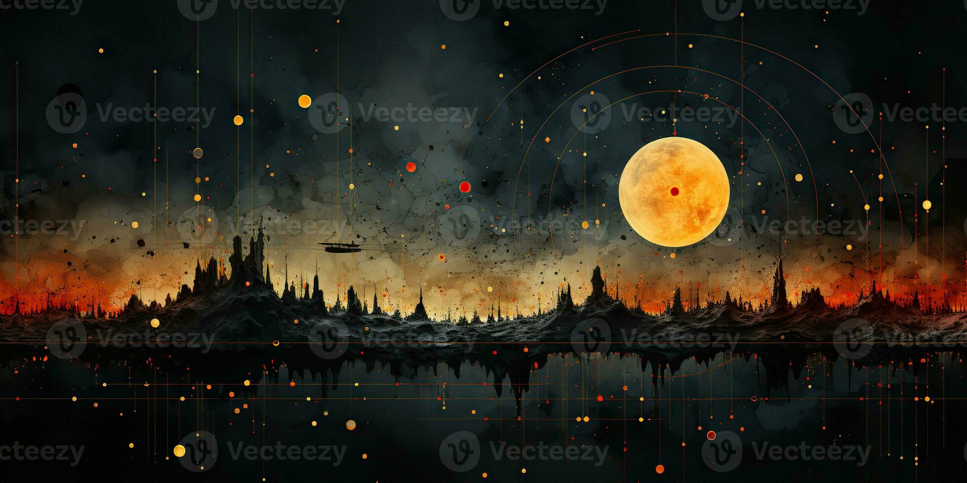 AI Generated. AI Generative. Galaxy space universe solar system background abstract planets landscape surface. Future explore adventure vibes. Graphic Art photo