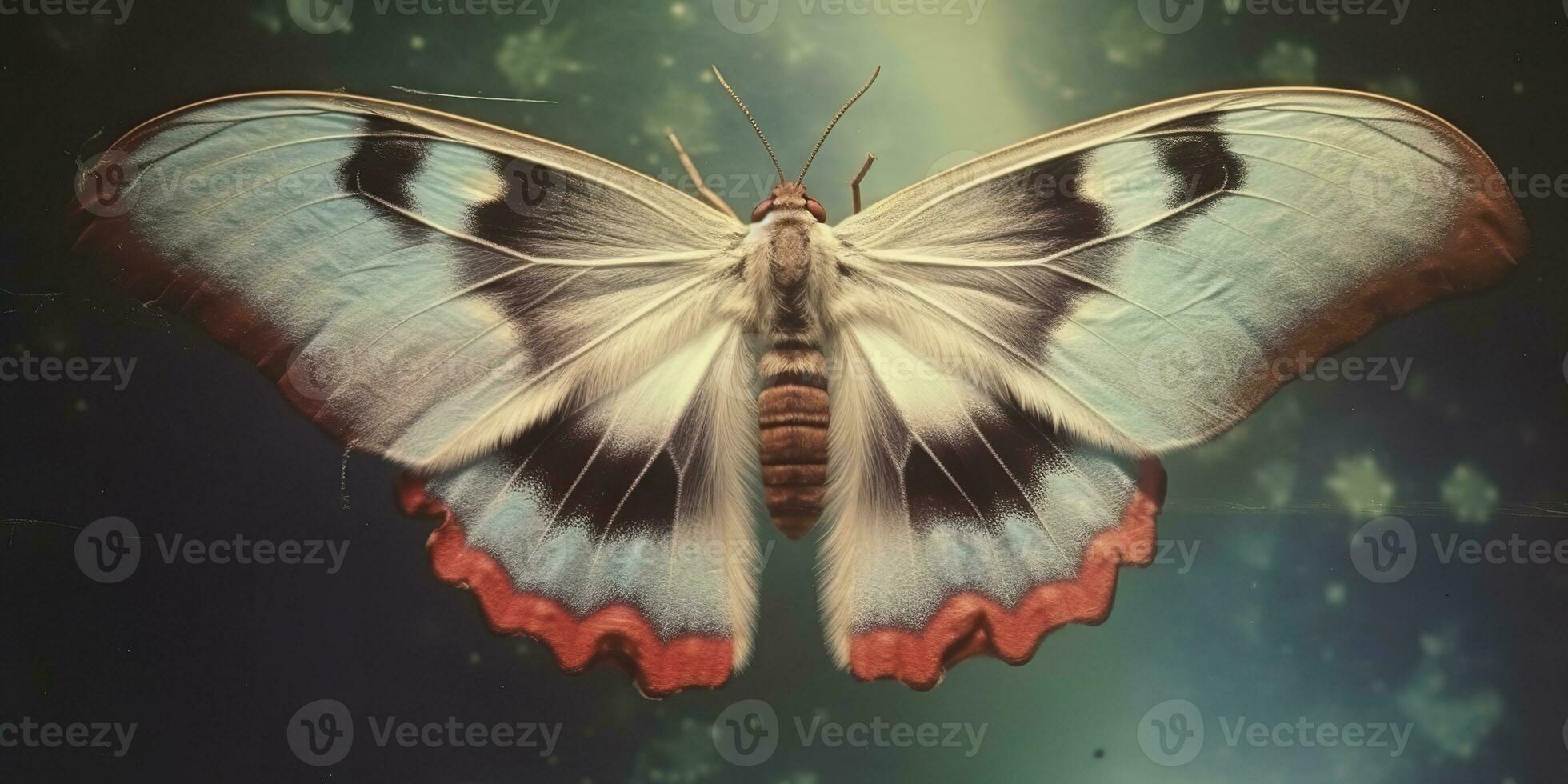 AI Generated. AI Generative. photo realistic illustration of A macro of a rare beautiful lunar moth. Graphic Art Illustration