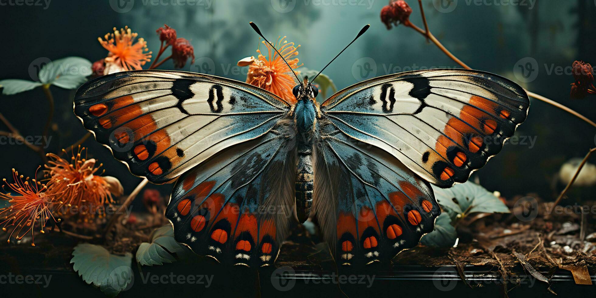 AI Generated. AI Generative. Lunar moth butterfly fly insect bug. Beautiful night magical flying animal. Graphic Art photo