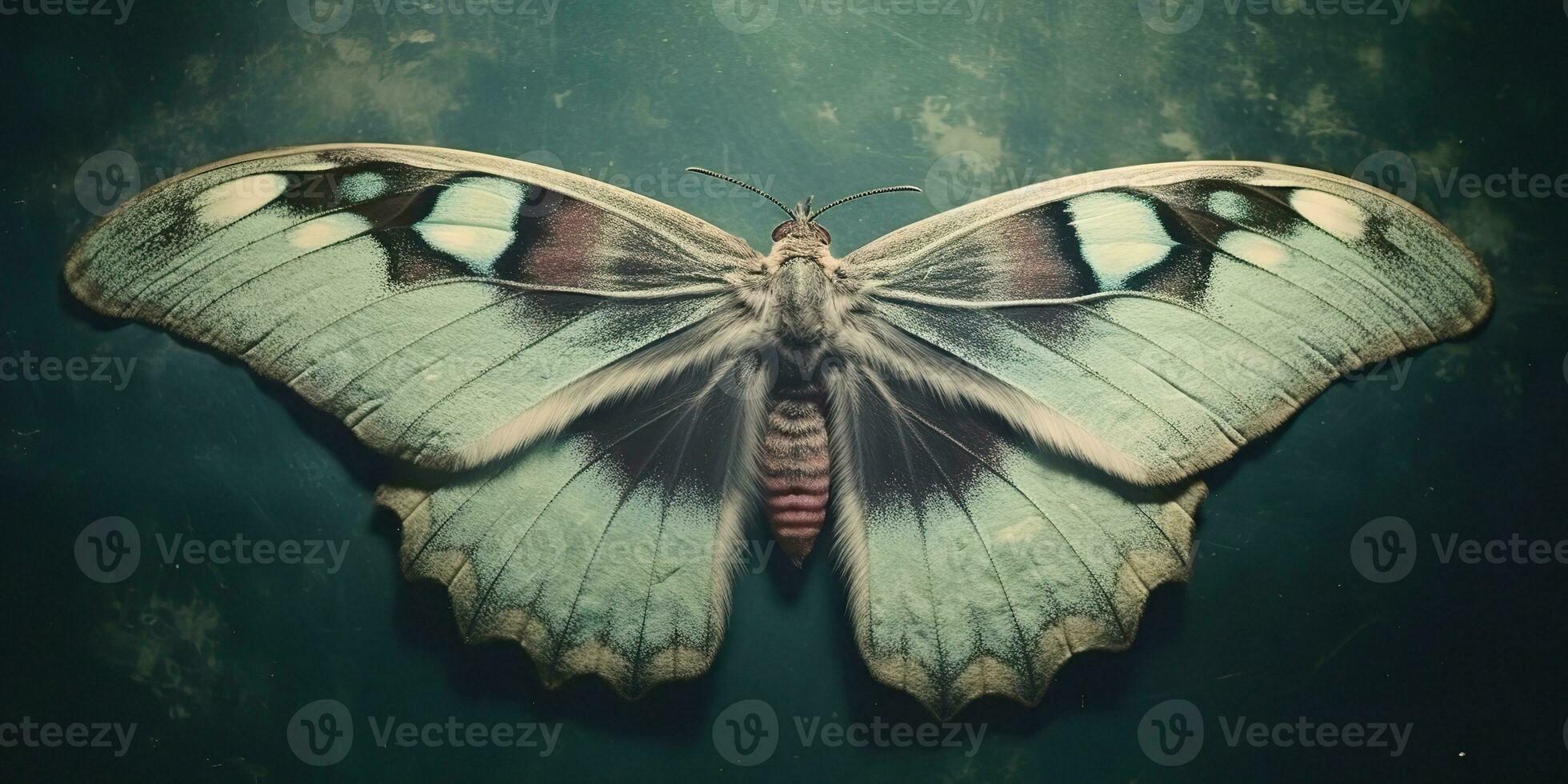 AI Generated. AI Generative. photo realistic illustration of A macro of a rare beautiful lunar moth. Graphic Art Illustration