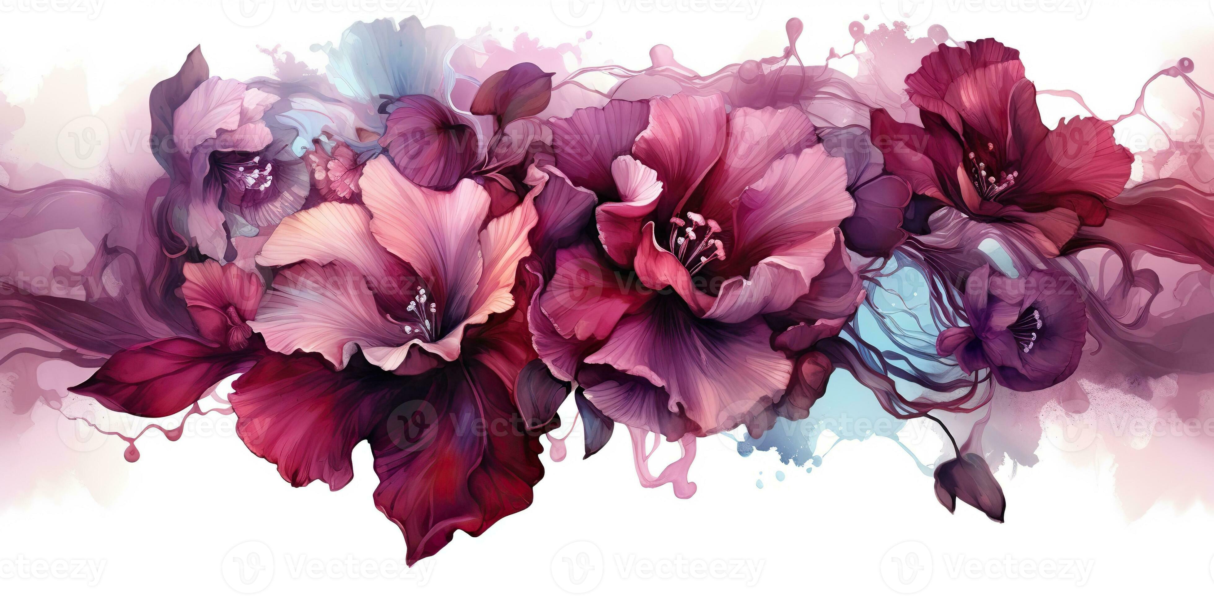 Flower Bouquet Watercolor Illustration. Rose Bloom, Blossom