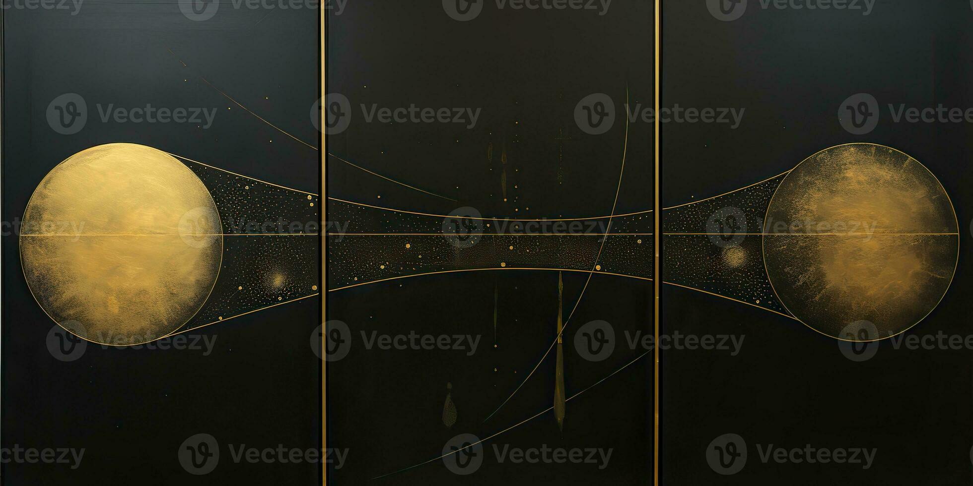 AI Generated. AI Generative. Minimal solar system planets poster. Galaxy space universe future adventure travel decoration background. Graphic Art photo