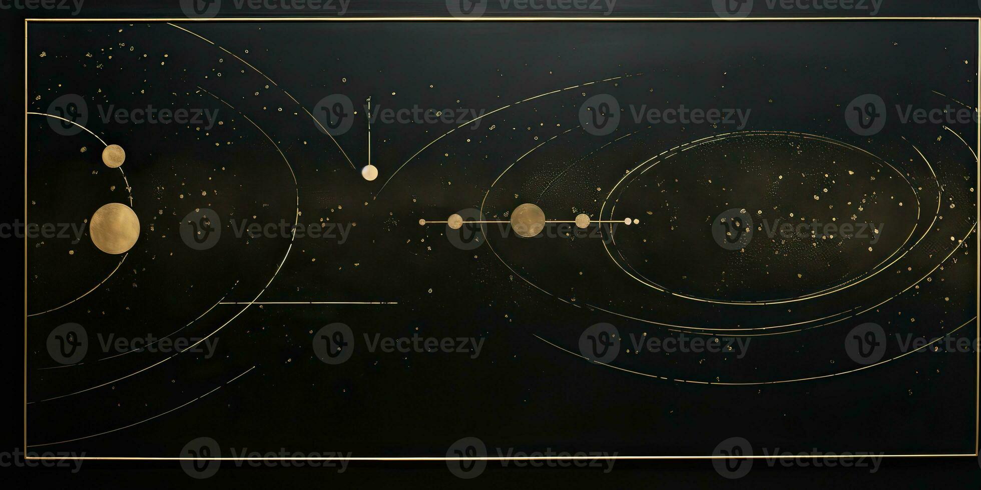 AI Generated. AI Generative. Minimal solar system planets poster. Galaxy space universe future adventure travel decoration background. Graphic Art photo