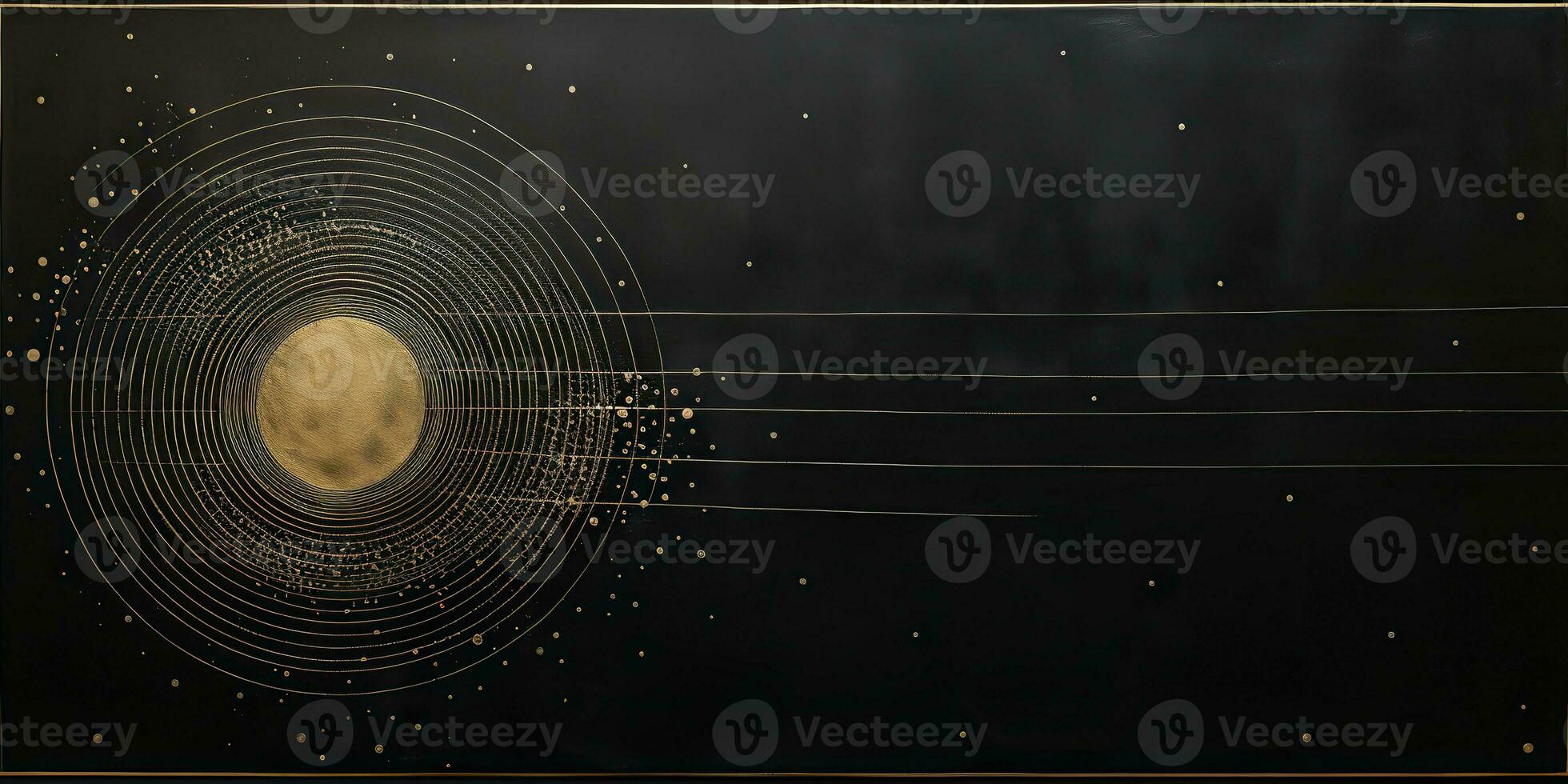 AI Generated. AI Generative. Minimal solar system planets poster. Galaxy space universe future adventure travel decoration background. Graphic Art photo