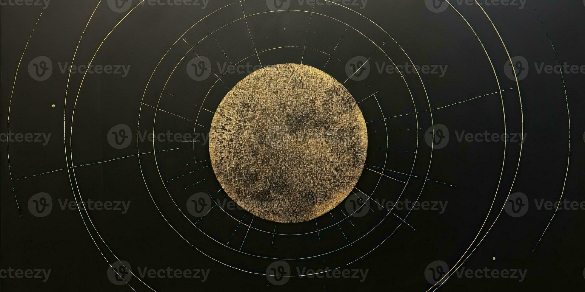 AI Generated. AI Generative. Minimal solar system planets poster. Galaxy space universe future adventure travel decoration background. Graphic Art photo