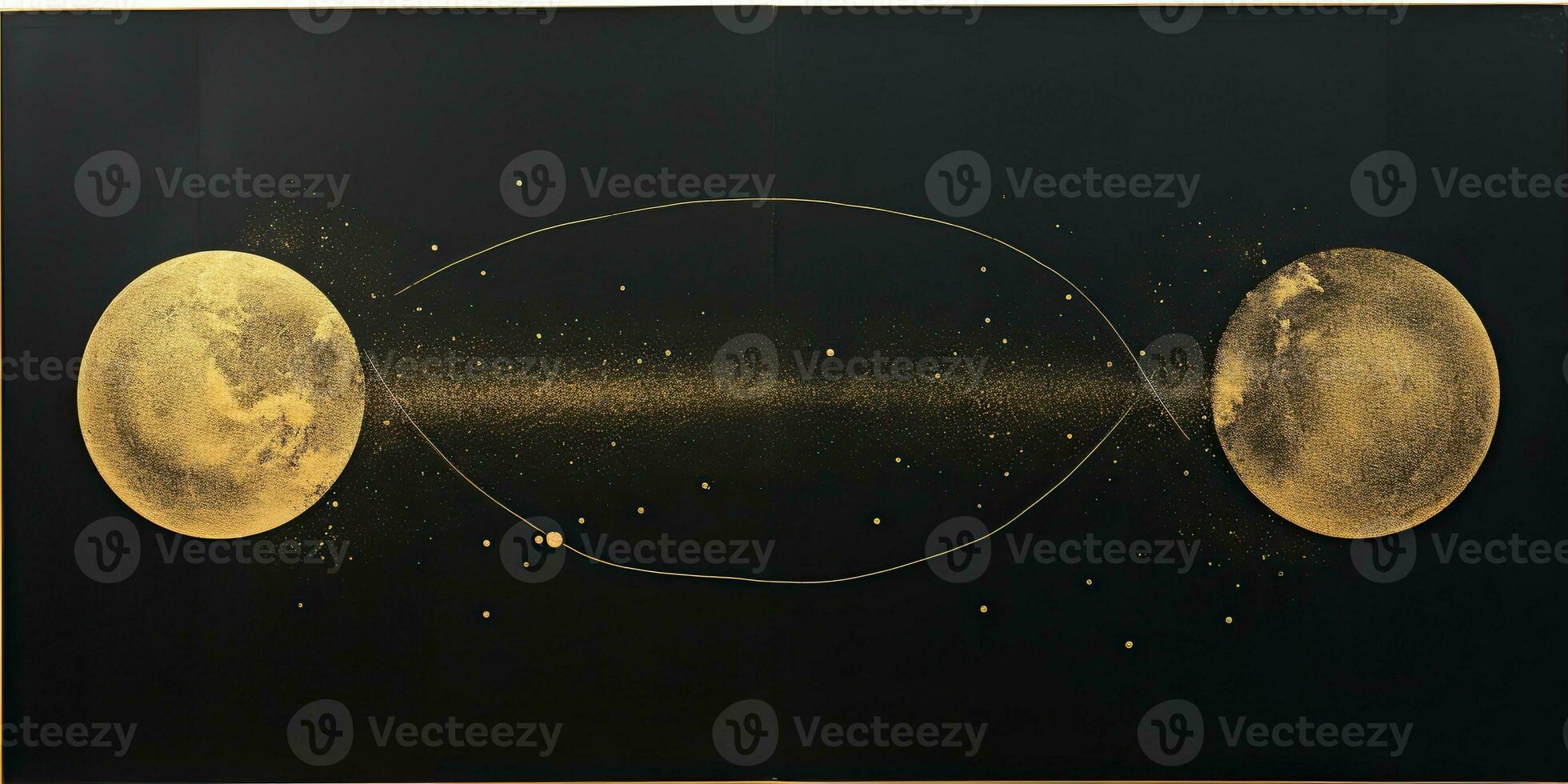 AI Generated. AI Generative. Minimal solar system planets poster. Galaxy space universe future adventure travel decoration background. Graphic Art photo