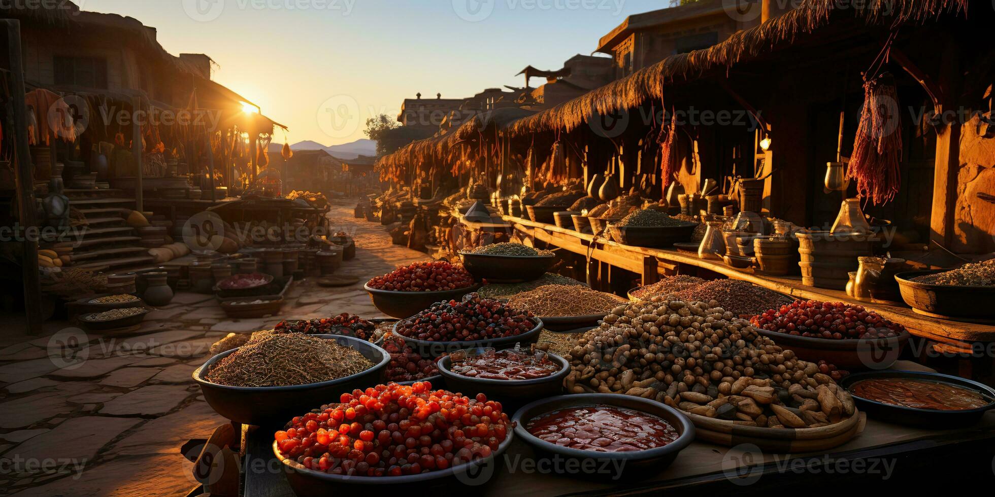 ai generado. ai generativo. tradicional árabe indio asiático Marruecos especia productos a día Doméstico mercado Tienda tienda bazar sano orgánico producto. gráfico Arte foto