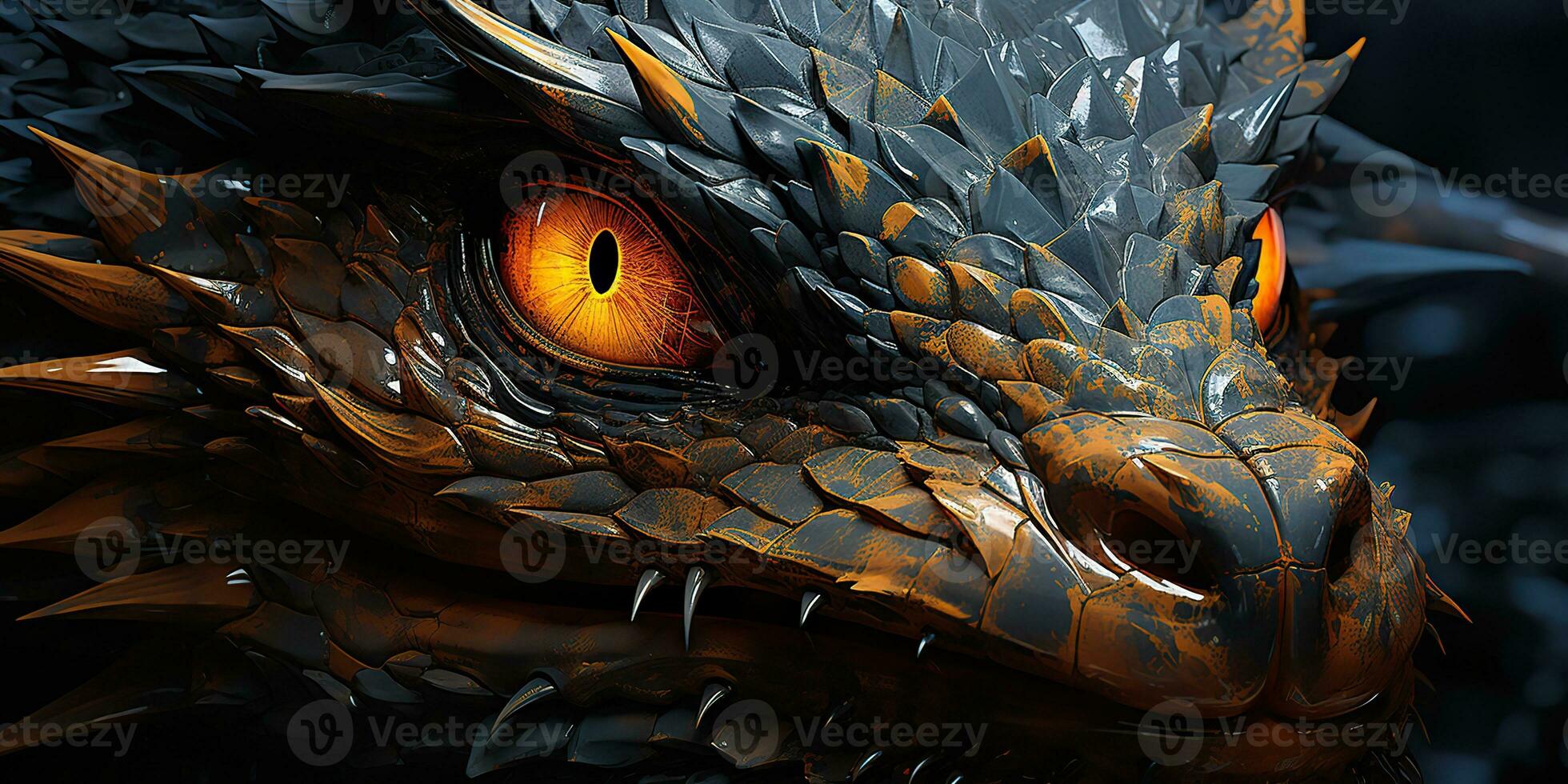 AI Generated. AI Generative. Myth fantasy dragon eye. Macro close up illustration decoration graphic art. Graphic Art photo