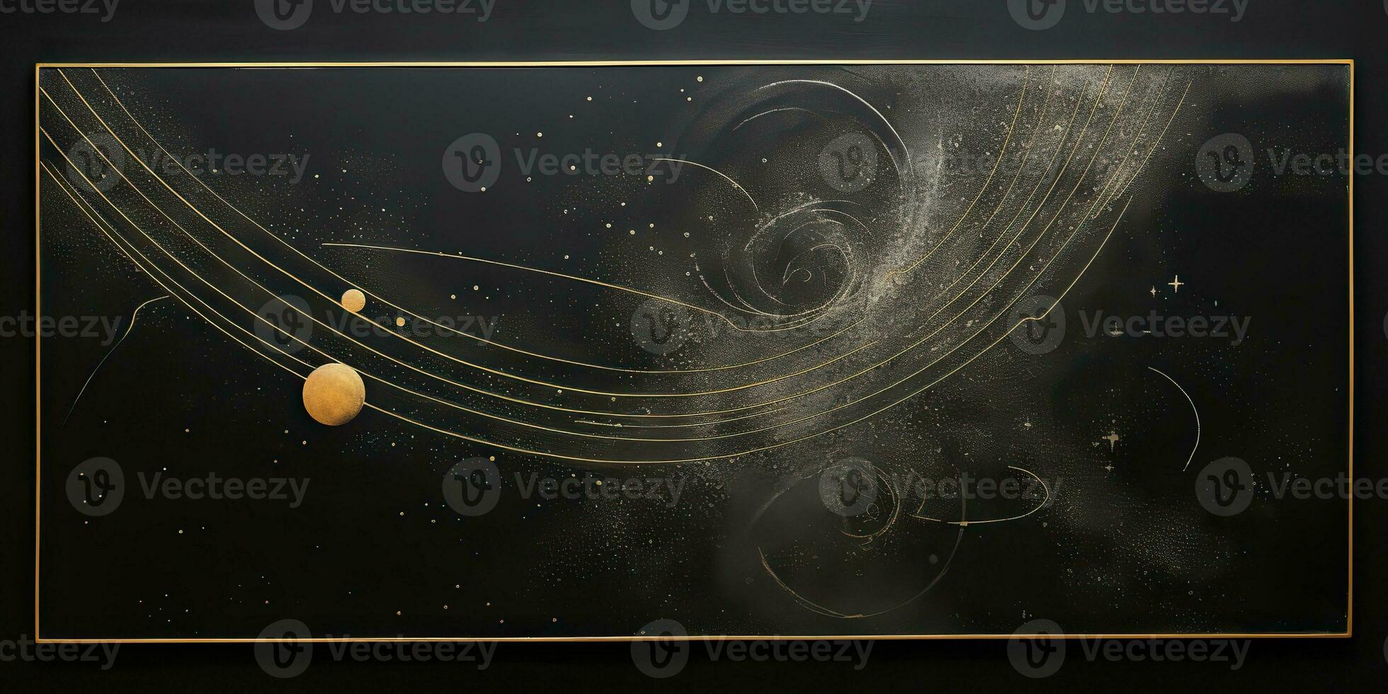 AI Generated. AI Generative. Minimal solar system planets poster. Galaxy space universe future adventure travel decoration background. Graphic Art photo