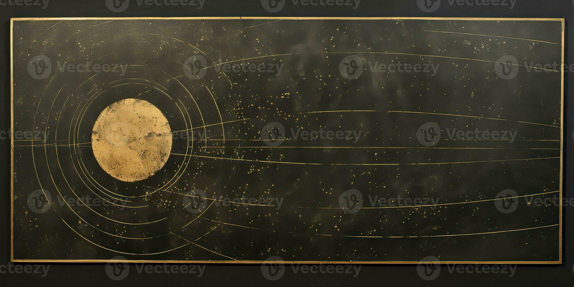 AI Generated. AI Generative. Minimal solar system planets poster. Galaxy space universe future adventure travel decoration background. Graphic Art photo