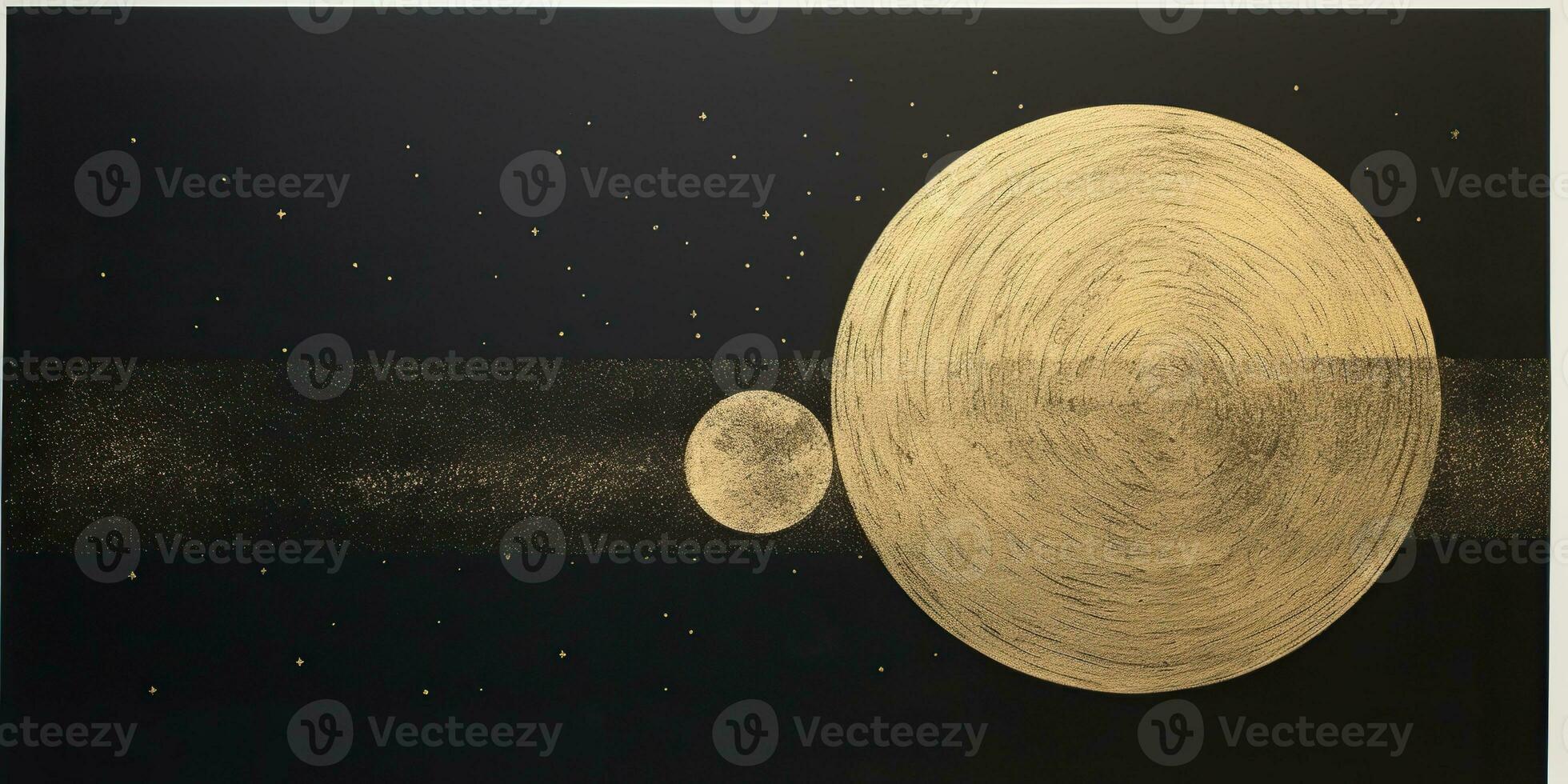 AI Generated. AI Generative. Minimal solar system planets poster. Galaxy space universe future adventure travel decoration background. Graphic Art photo