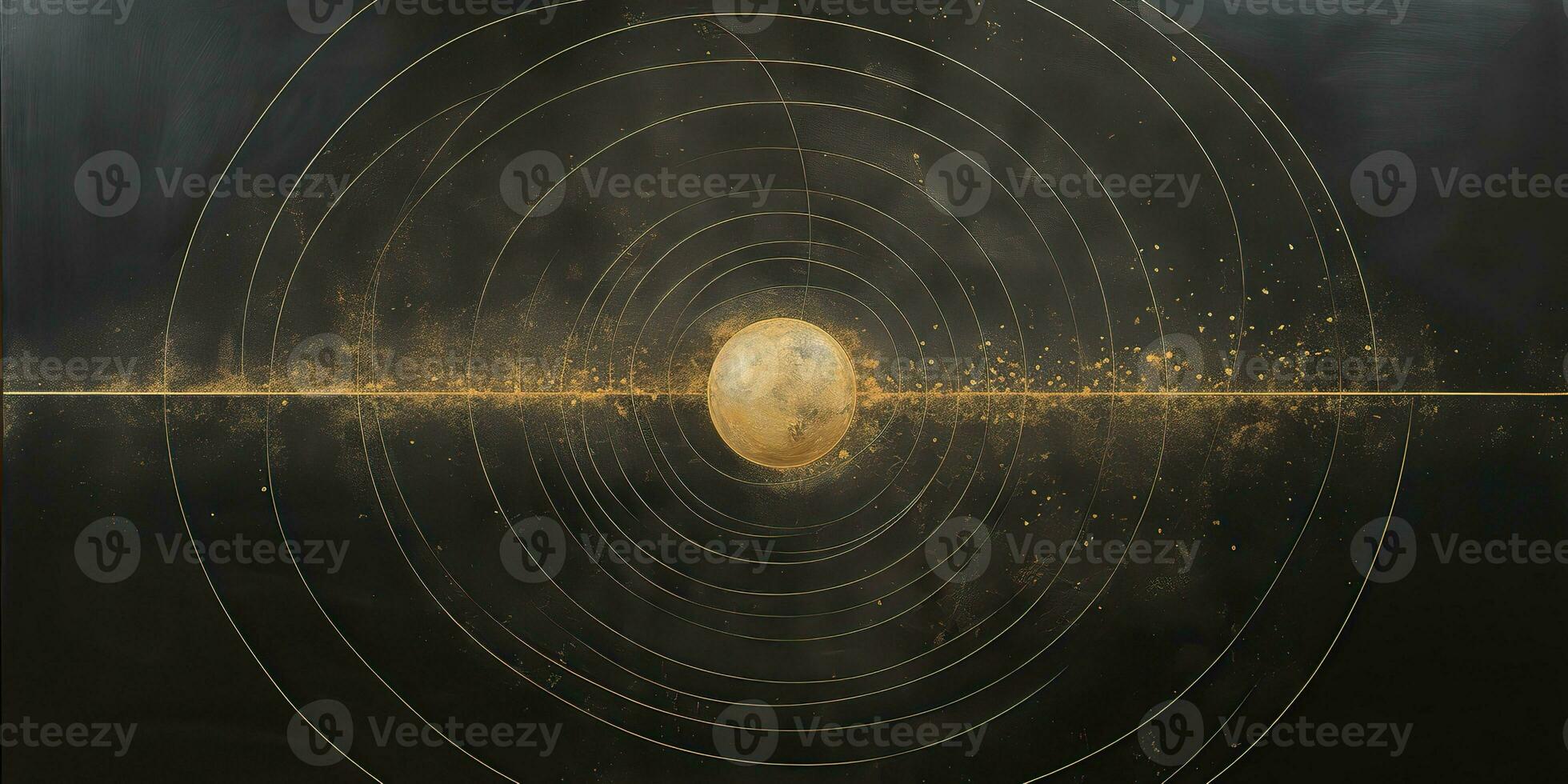 AI Generated. AI Generative. Minimal solar system planets poster. Galaxy space universe future adventure travel decoration background. Graphic Art photo