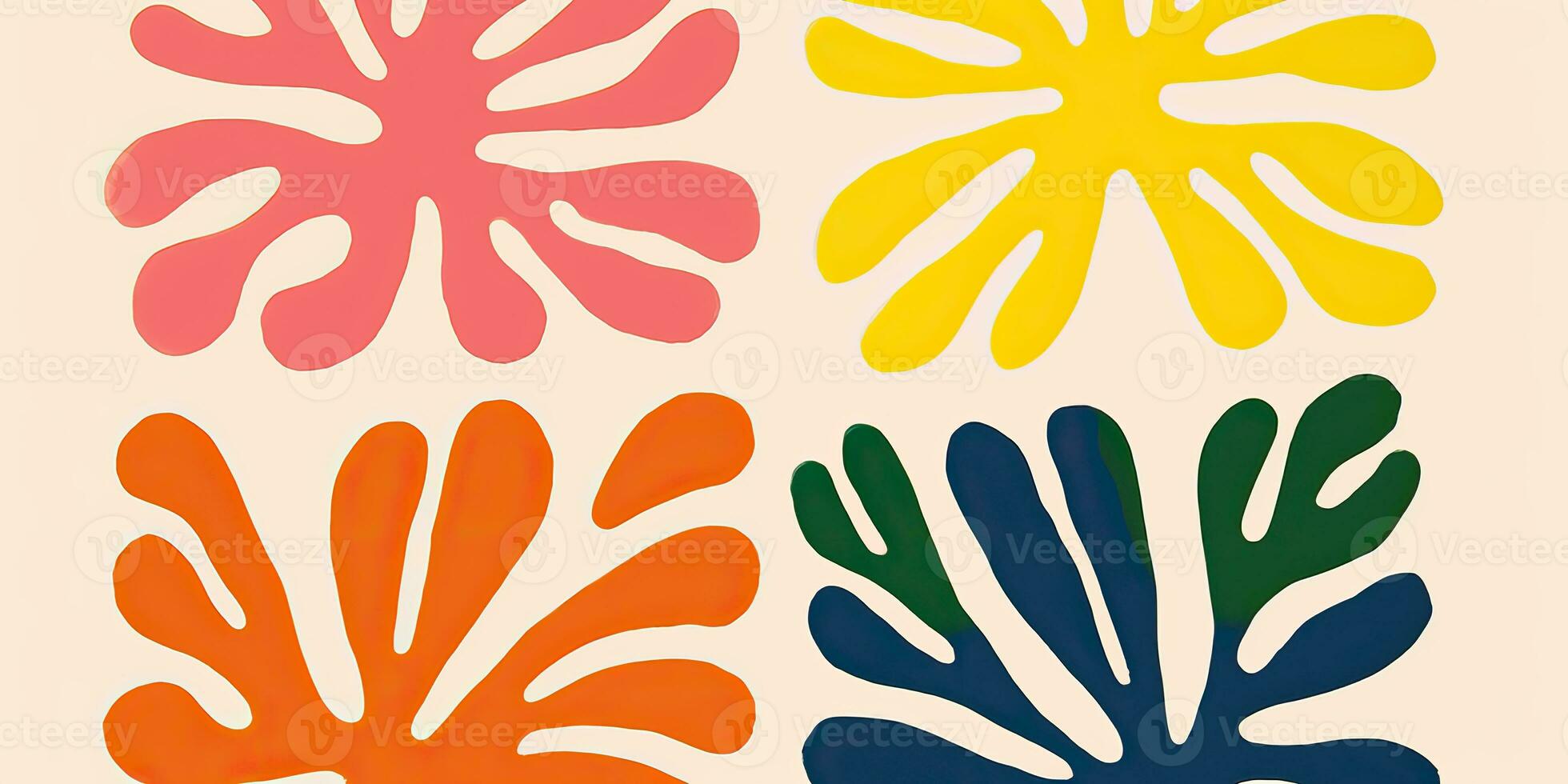 AI Generated. AI Generative. Simple minimal flowers plants pattern texture background decoration poster art. Drawing painting oil brush decor. Graphic Art photo
