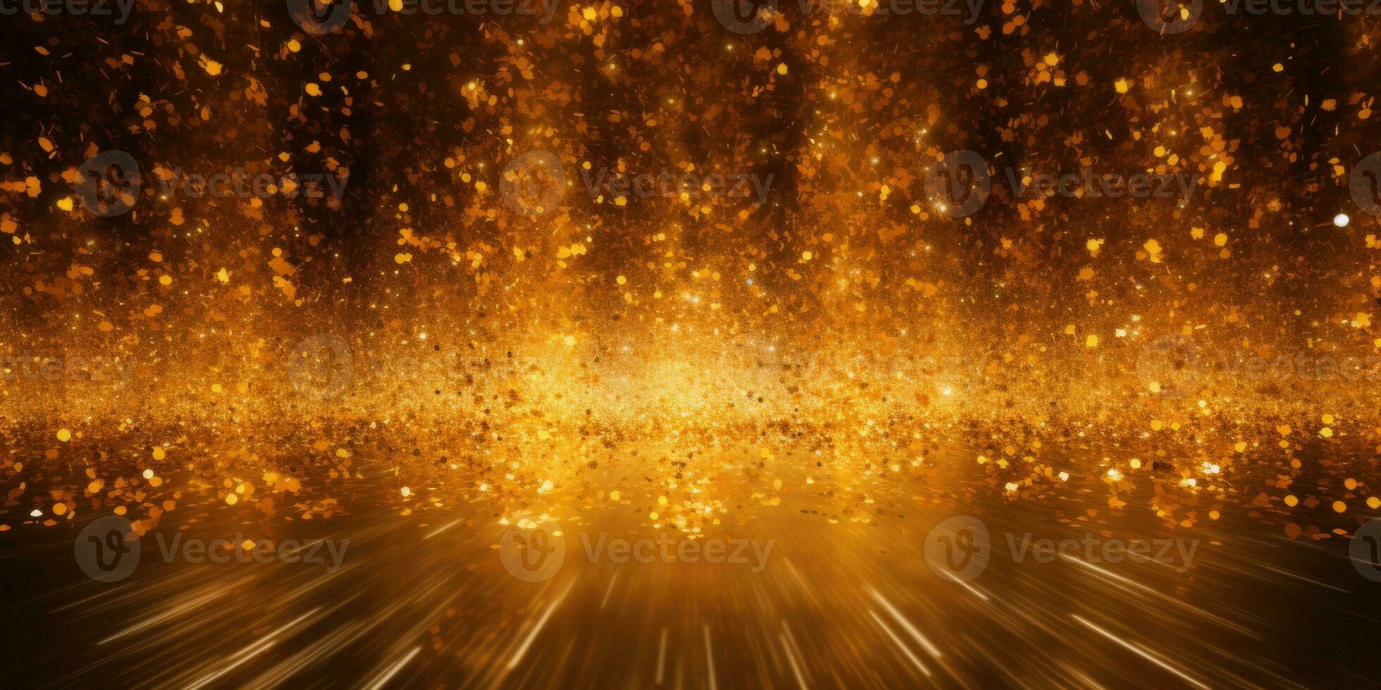 A shiny gold color glitter background. AI generated photo