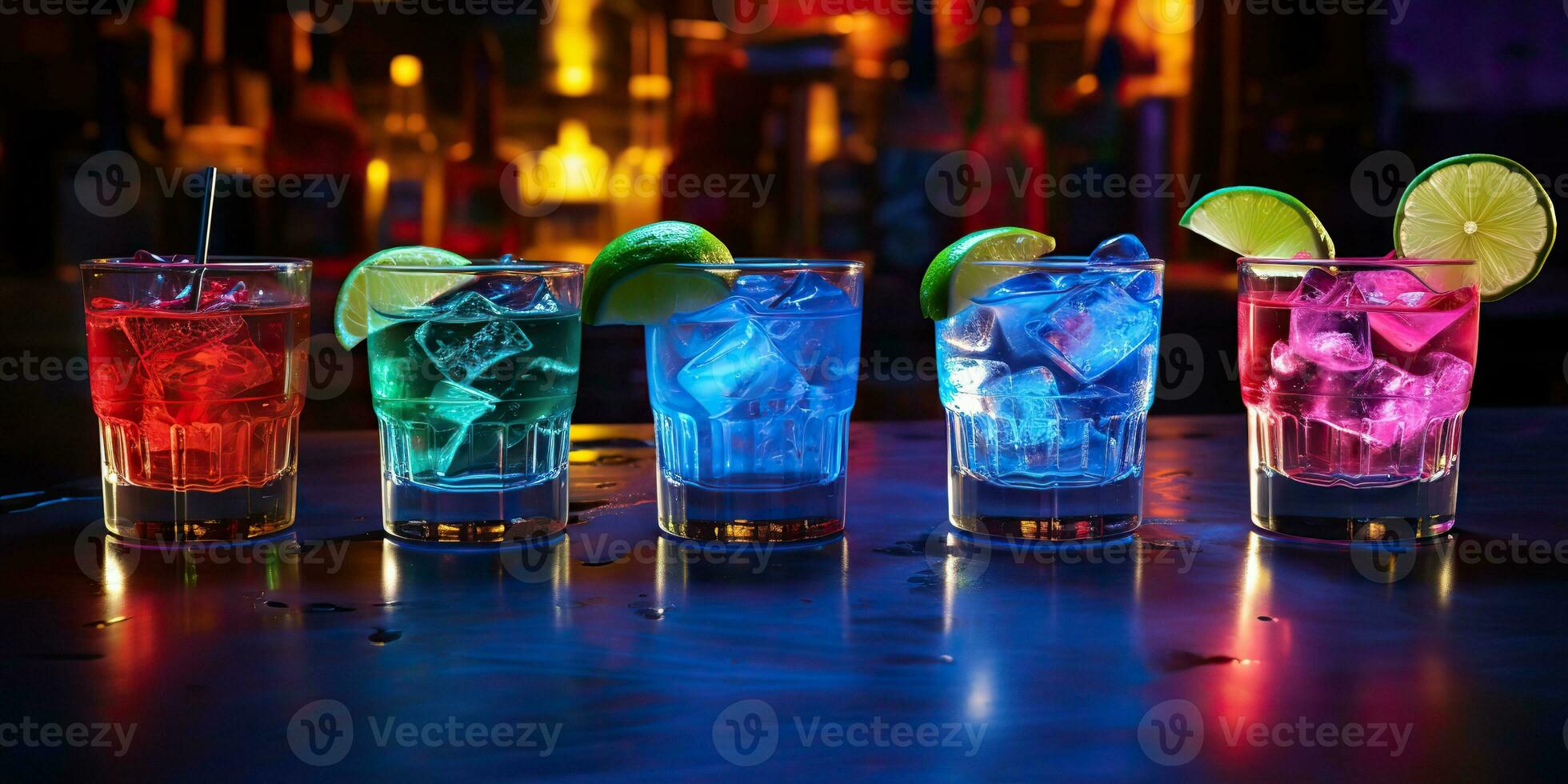 AI Generated. AI Generative. Neon glowing cocktail glass mug bar pub in synthwave cybepunk retrowave style. Night life party alcohol drink vibe. Graphic Art photo