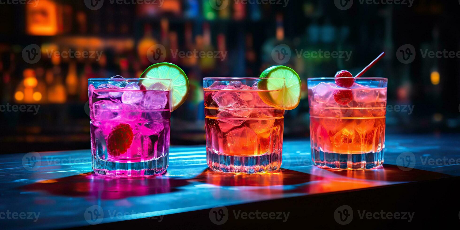 AI Generated. AI Generative. Neon glowing cocktail glass mug bar pub in synthwave cybepunk retrowave style. Night life party alcohol drink vibe. Graphic Art photo