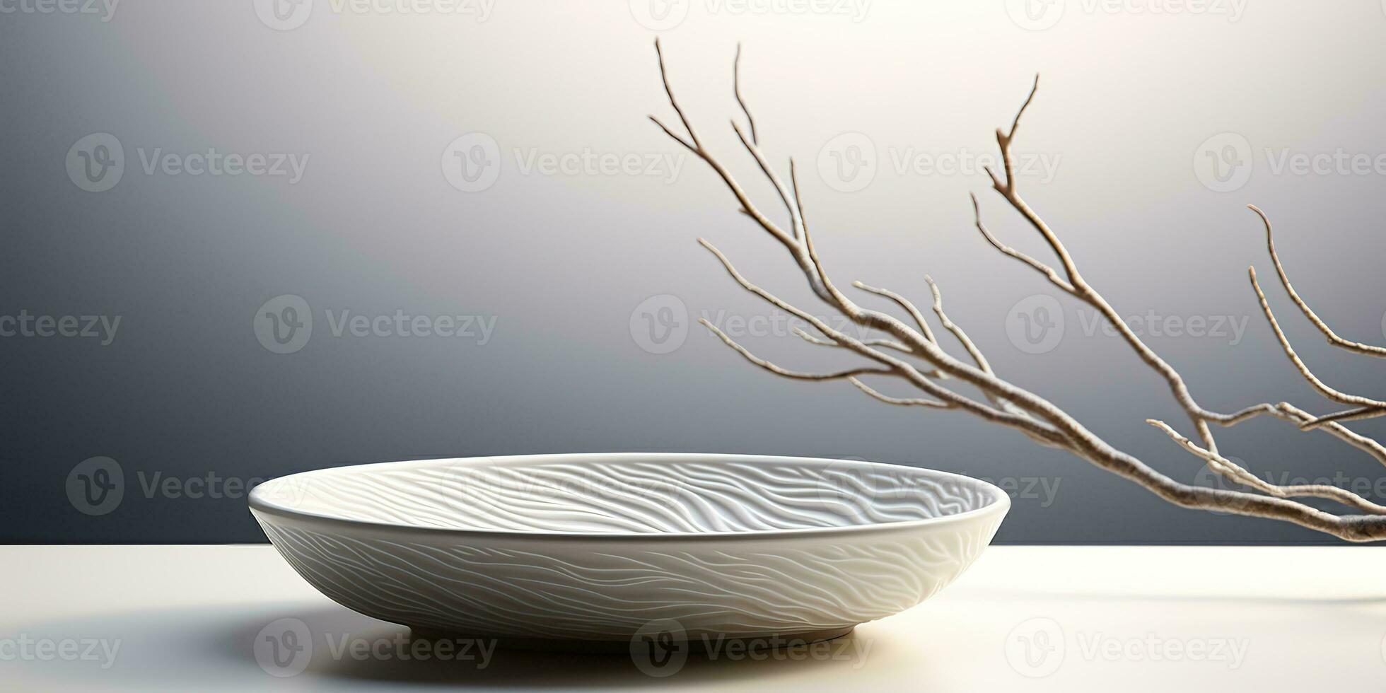 AI Generated. AI Generative. Luxury ceramic pottery bowl for decoration of food meal. Graphic Art photo