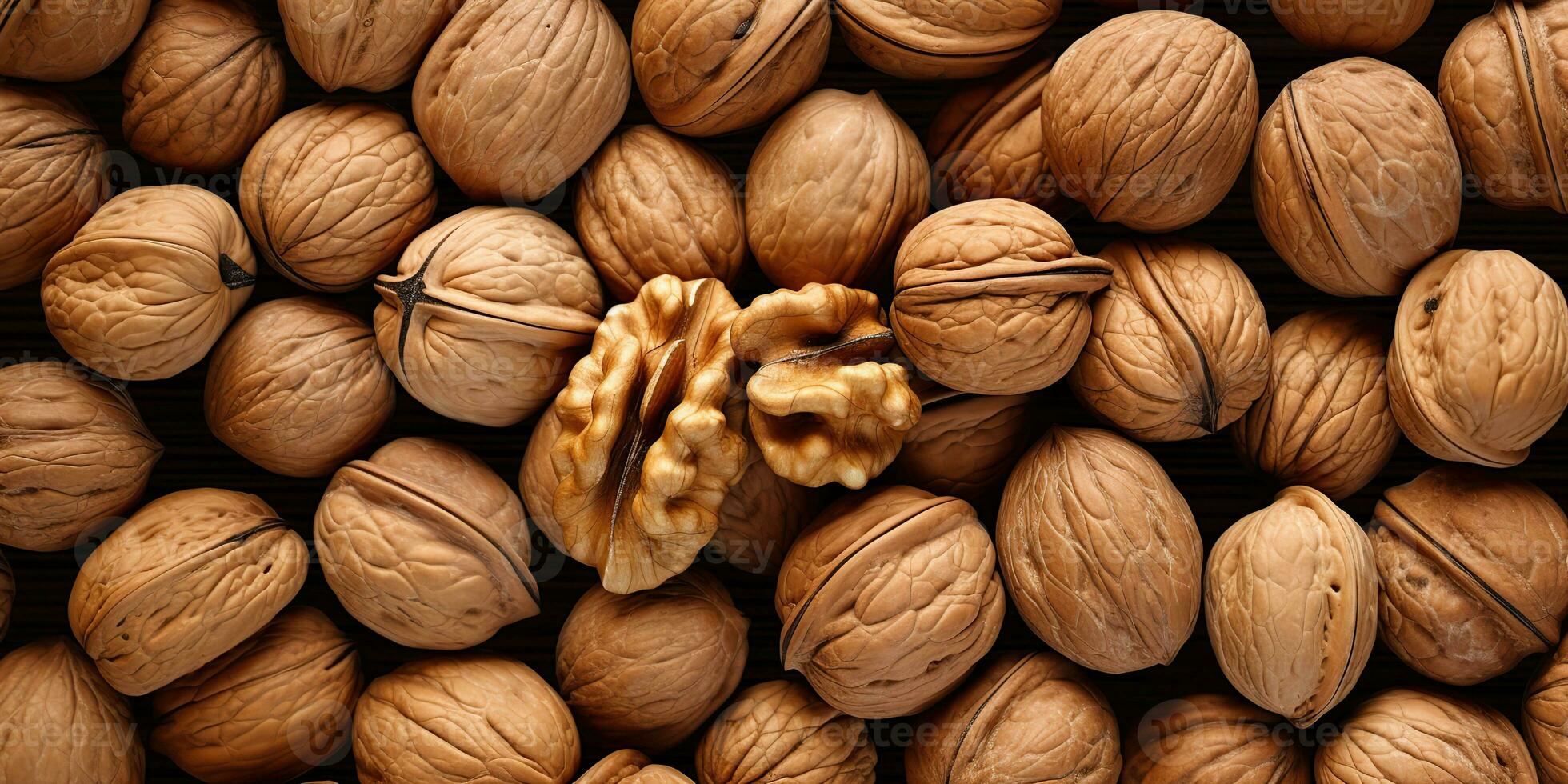 AI Generated. AI Generative. Healthy food nutrition nut walnut half open and in shell. Can be used for healthy lifestyle motivation inspiration. Graphic Art photo