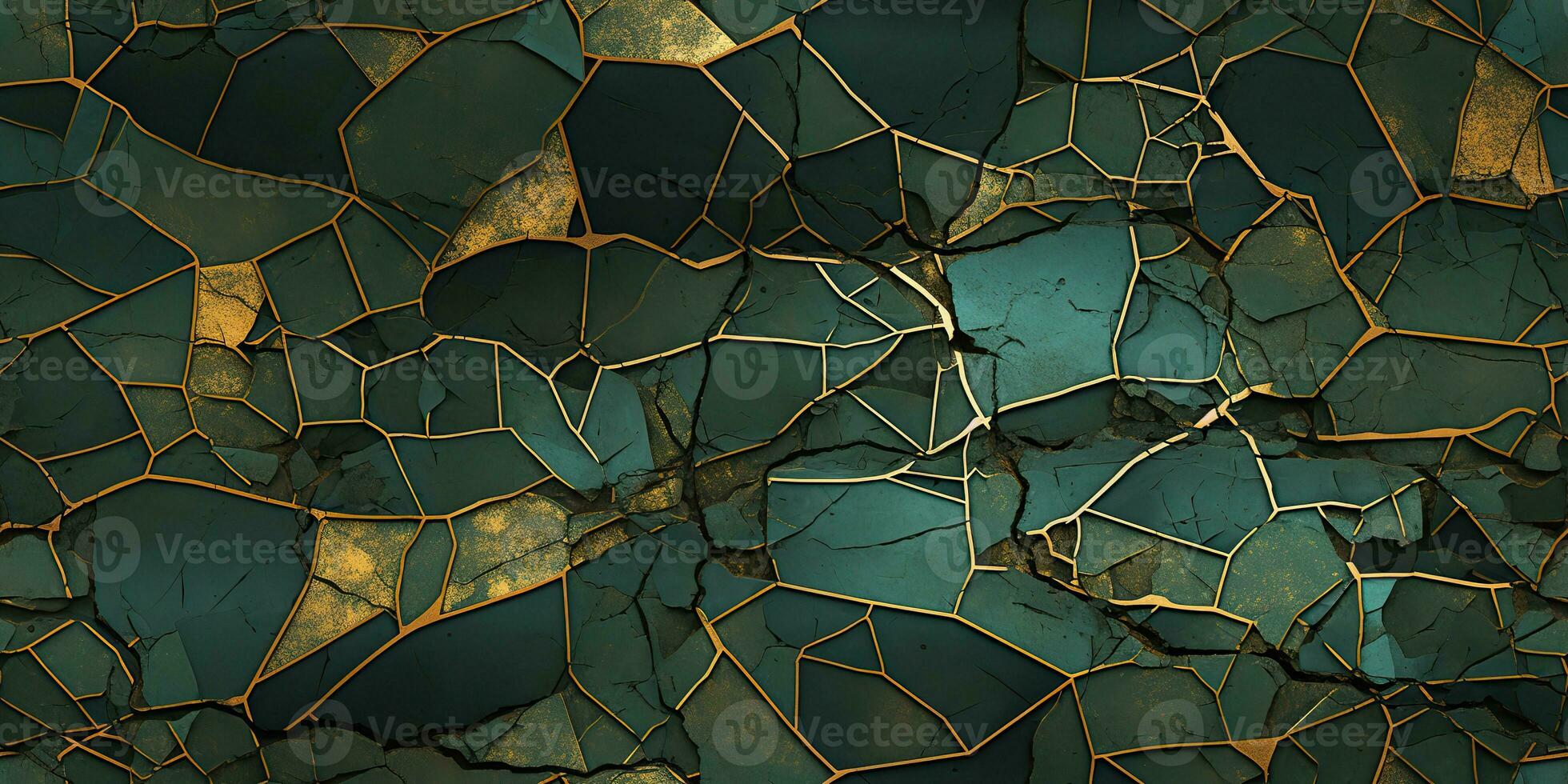 AI Generated. AI Generative. Cracked bronze texture material background geometric abstract grunge pattern. Graphic Art photo