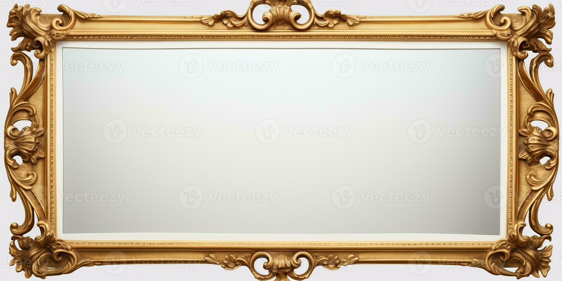 ai generado. ai generativo. antiguo Clásico retro antiguo espejo en oro marco rústico estilo. decoración hogar vaso. gráfico Arte foto