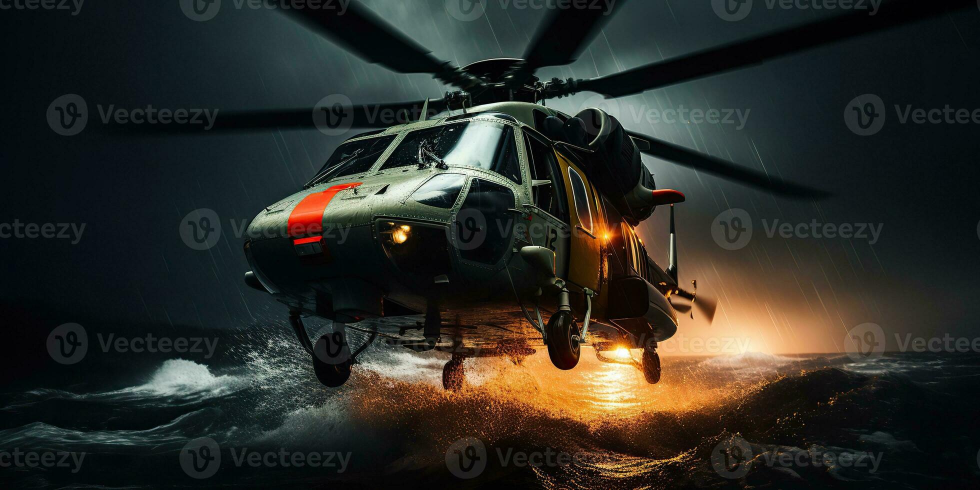 AI Generated. AI Generative. Navy nautical marine millitary helicopter trnsport rescue safe life coast guard. Graphic Art photo