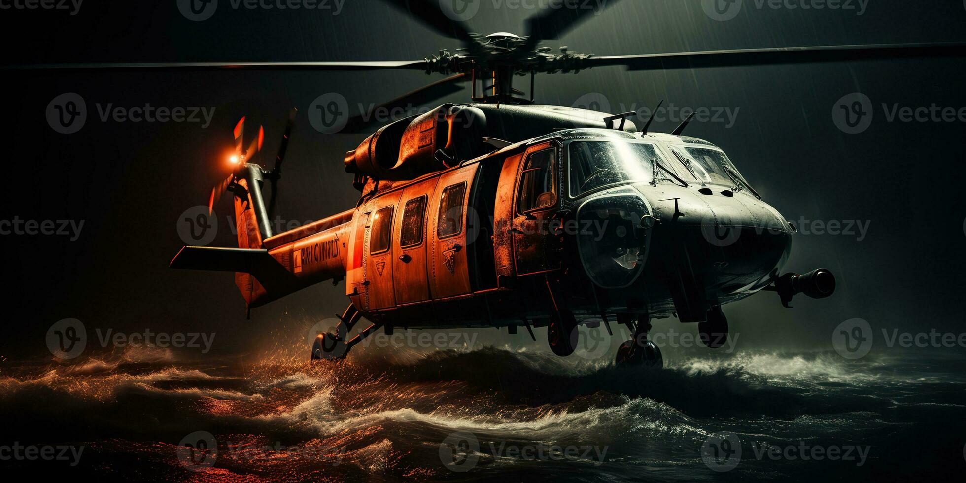 AI Generated. AI Generative. Navy nautical marine millitary helicopter trnsport rescue safe life coast guard. Graphic Art photo
