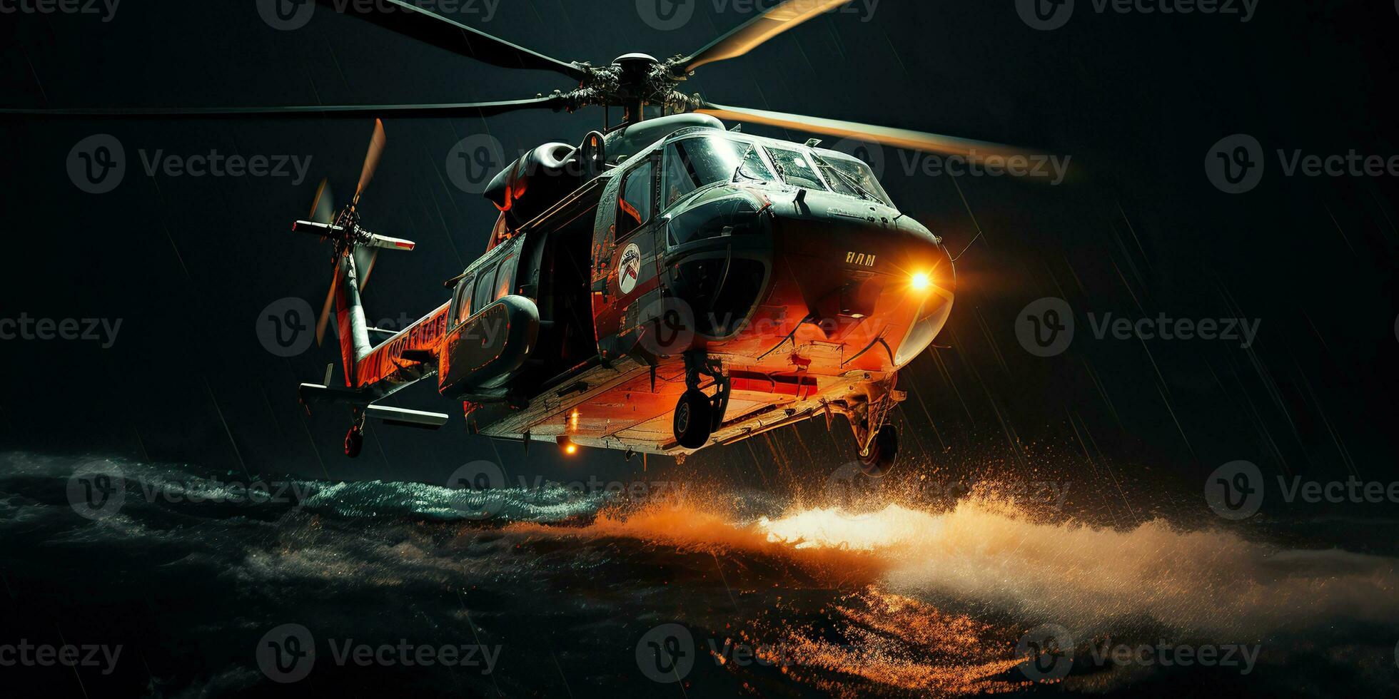 AI Generated. AI Generative. Navy nautical marine millitary helicopter trnsport rescue safe life coast guard. Graphic Art photo