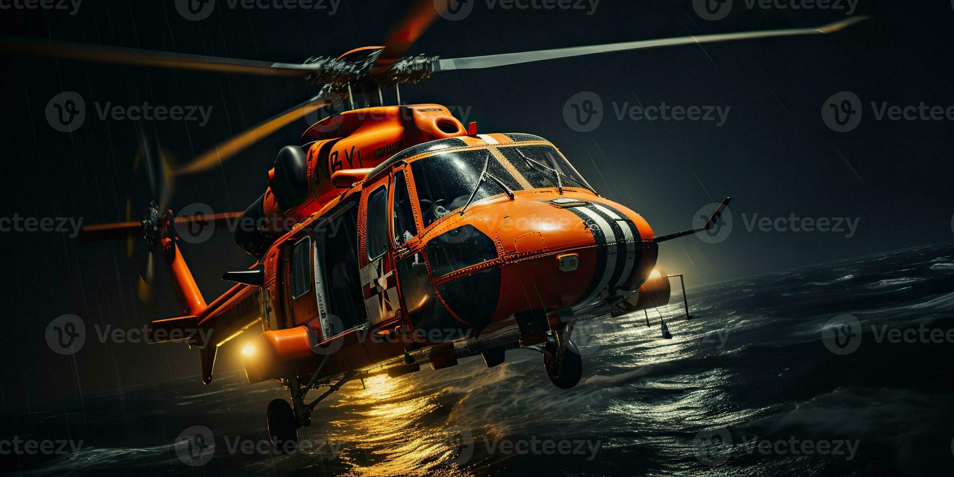 AI Generated. AI Generative. Navy nautical marine millitary helicopter trnsport rescue safe life coast guard. Graphic Art photo