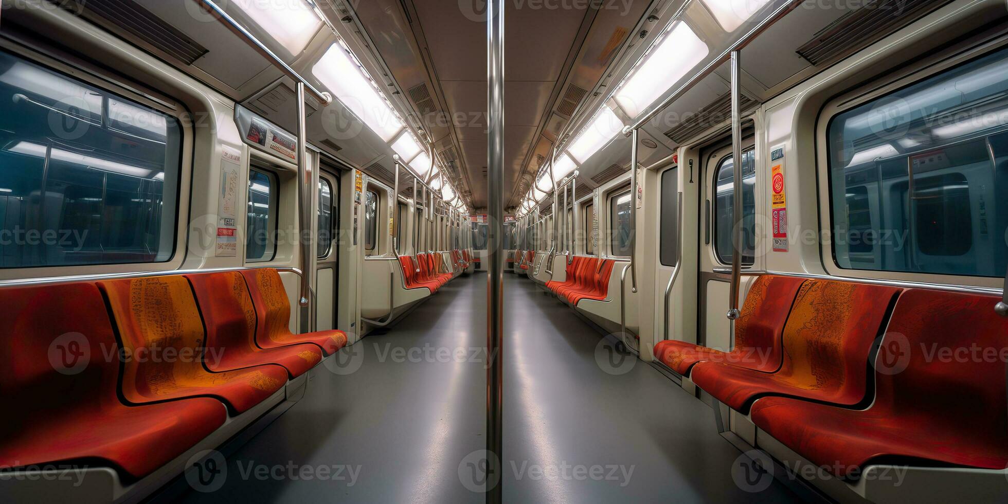 AI Generated. AI Generative. Inside empty wagon train transport. Transportation move rail road. Graphic Art photo