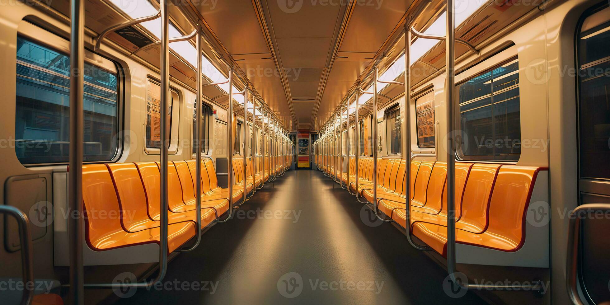 AI Generated. AI Generative. Inside empty wagon train transport. Transportation move rail road. Graphic Art photo