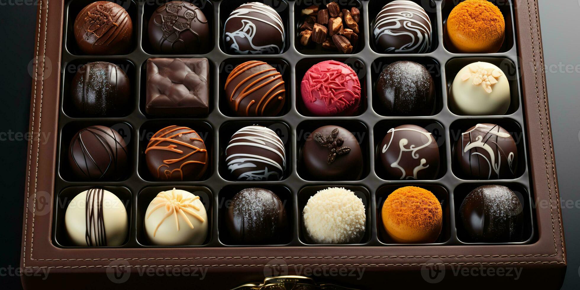 ai generado. ai generativo. caja de dulce Desierto caramelo chocolate. romántico fiesta regalo presente sabroso alimento. gráfico Arte foto