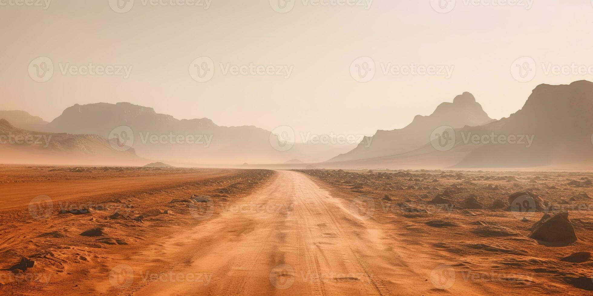 ai generado. ai generativo. arena Desierto caliente sucio la carretera camino. al aire libre Arizona occidental naturaleza paisaje antecedentes. la carretera viaje viaje aventuras explorar onda. gráfico Arte foto