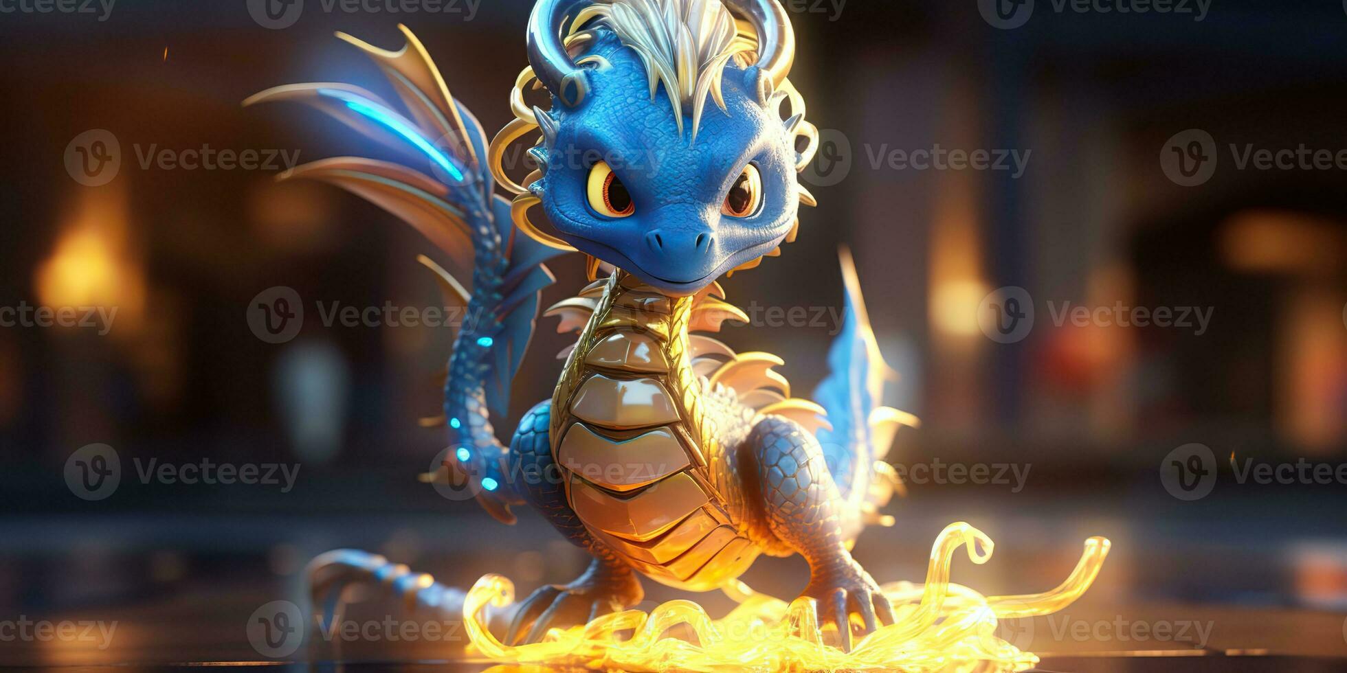 AI Generated. AI Generative. Asian chinese little cute dragon figure toy game. Symbol of culture new year power holiday. Graphic Art photo