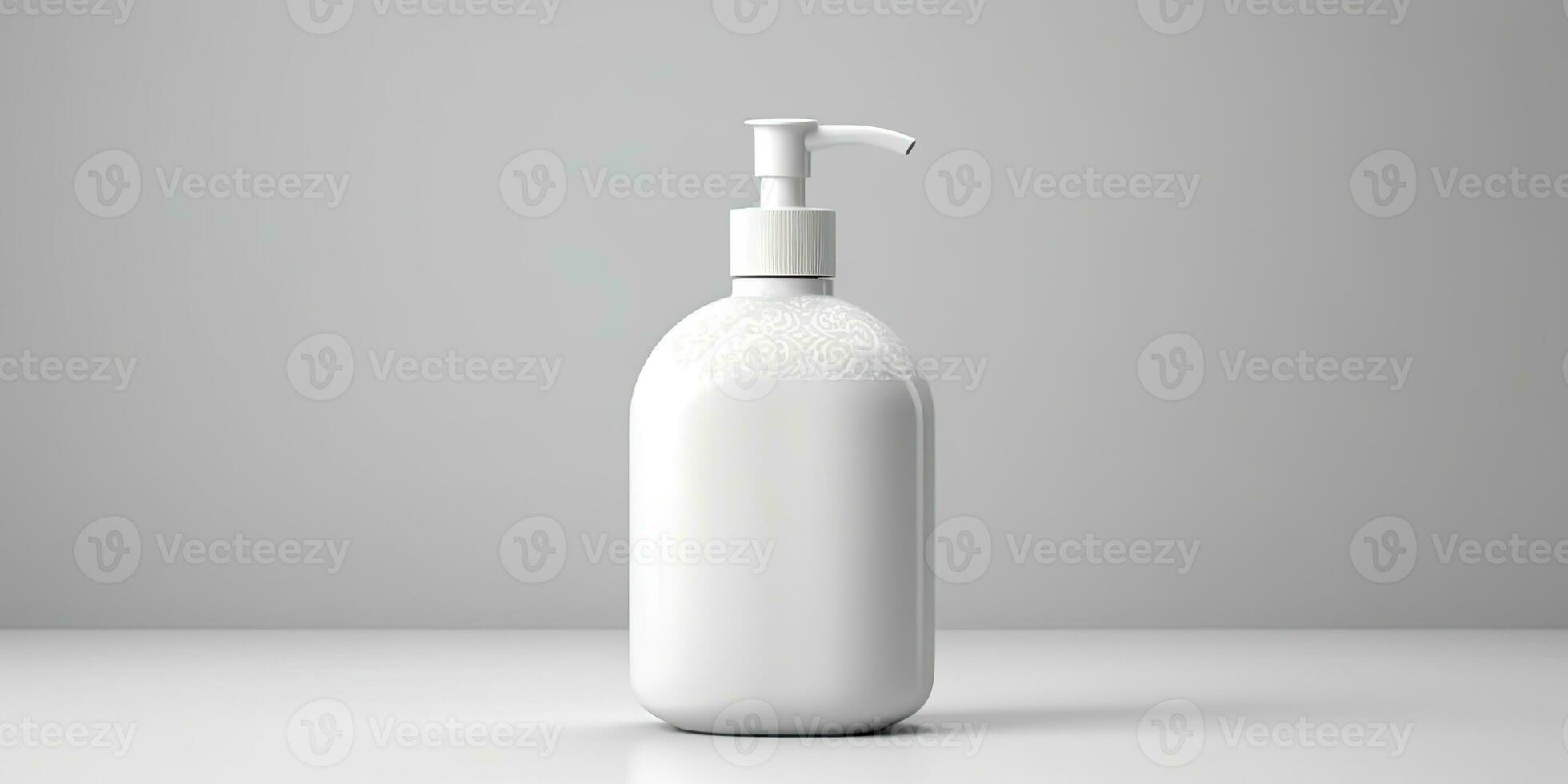 AI Generated. AI Generative. White cosmetic bottle container concept white decoration mockup mock up background. Graphic Art photo