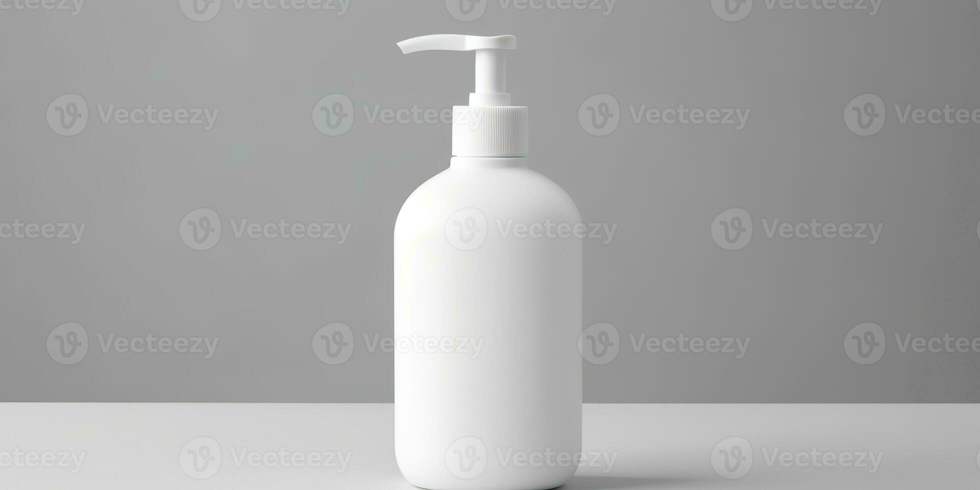 AI Generated. AI Generative. White cosmetic bottle container concept white decoration mockup mock up background. Graphic Art photo