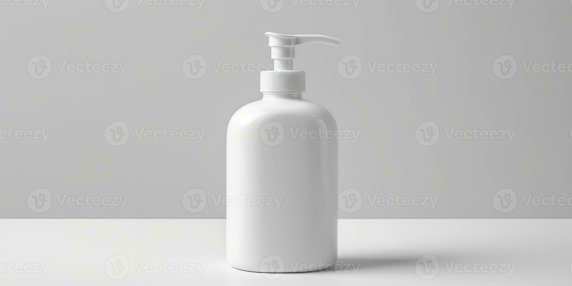 AI Generated. AI Generative. White cosmetic bottle container concept white decoration mockup mock up background. Graphic Art photo