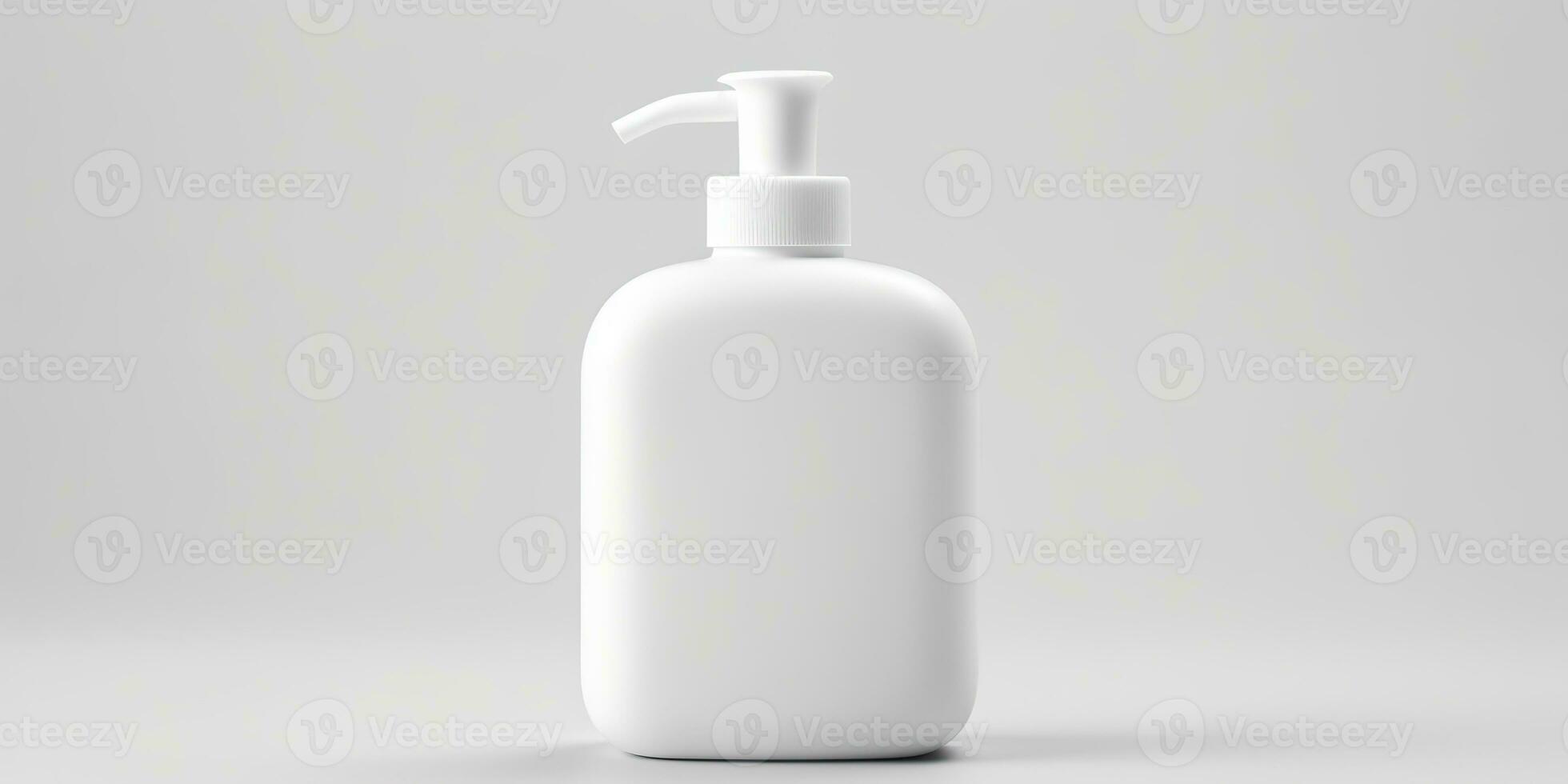 AI Generated. AI Generative. White cosmetic bottle container concept white decoration mockup mock up background. Graphic Art photo