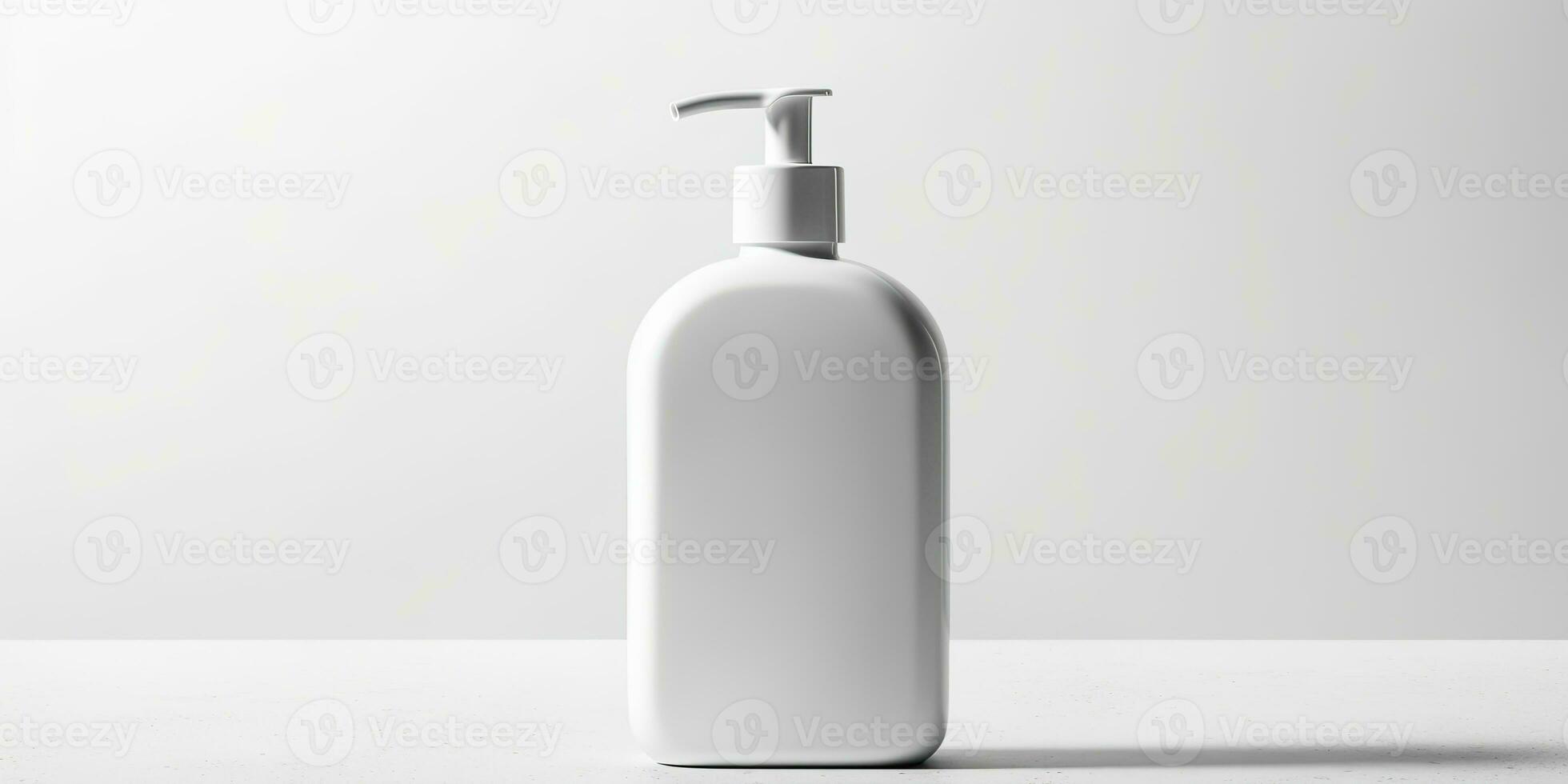 AI Generated. AI Generative. White cosmetic bottle container concept white decoration mockup mock up background. Graphic Art photo