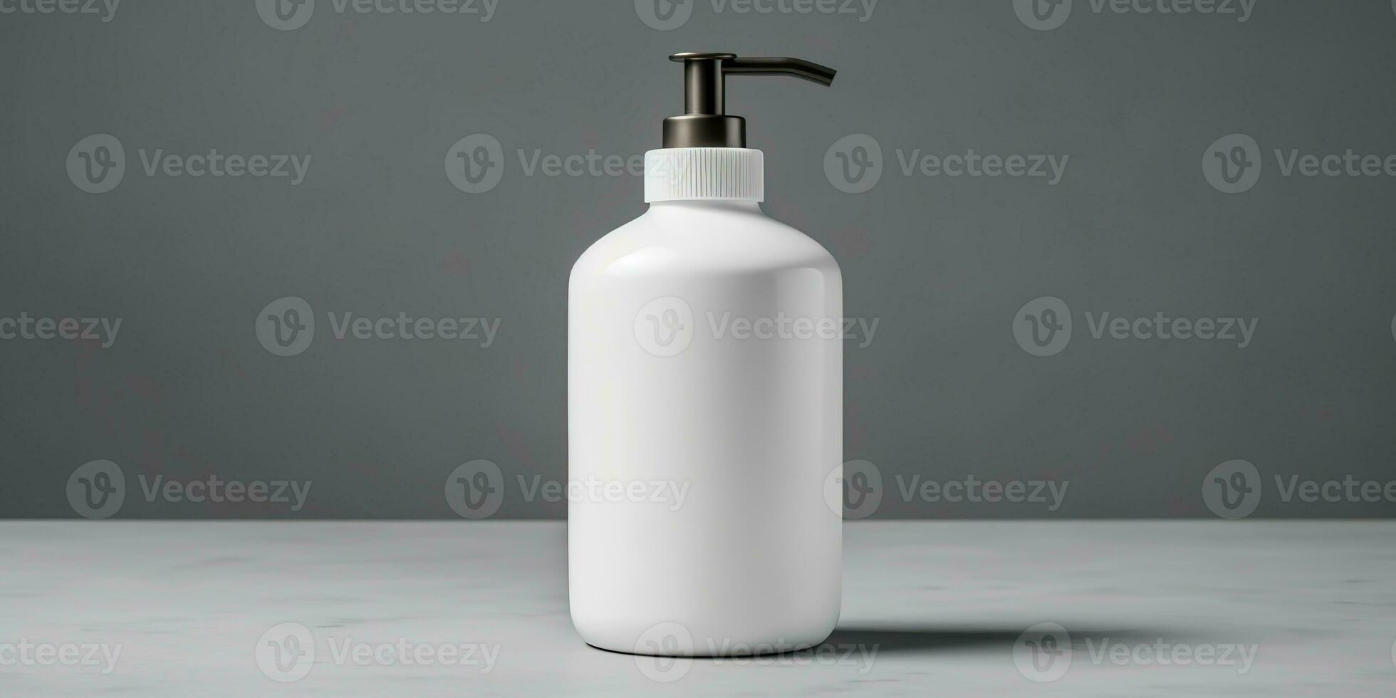 AI Generated. AI Generative. White cosmetic bottle container concept white decoration mockup mock up background. Graphic Art photo